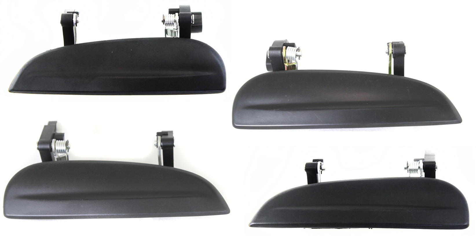 AM RIO 03-05 FRONT AND REAR DOOR HANDLE RH and LH Set of 4 Outside Smooth Black SKU SET REPK462179-4 Partslink KI1311108 KI1310108 KI1521108 KI1520108 OEM 82660FD010XX 82650FD010XX 8366