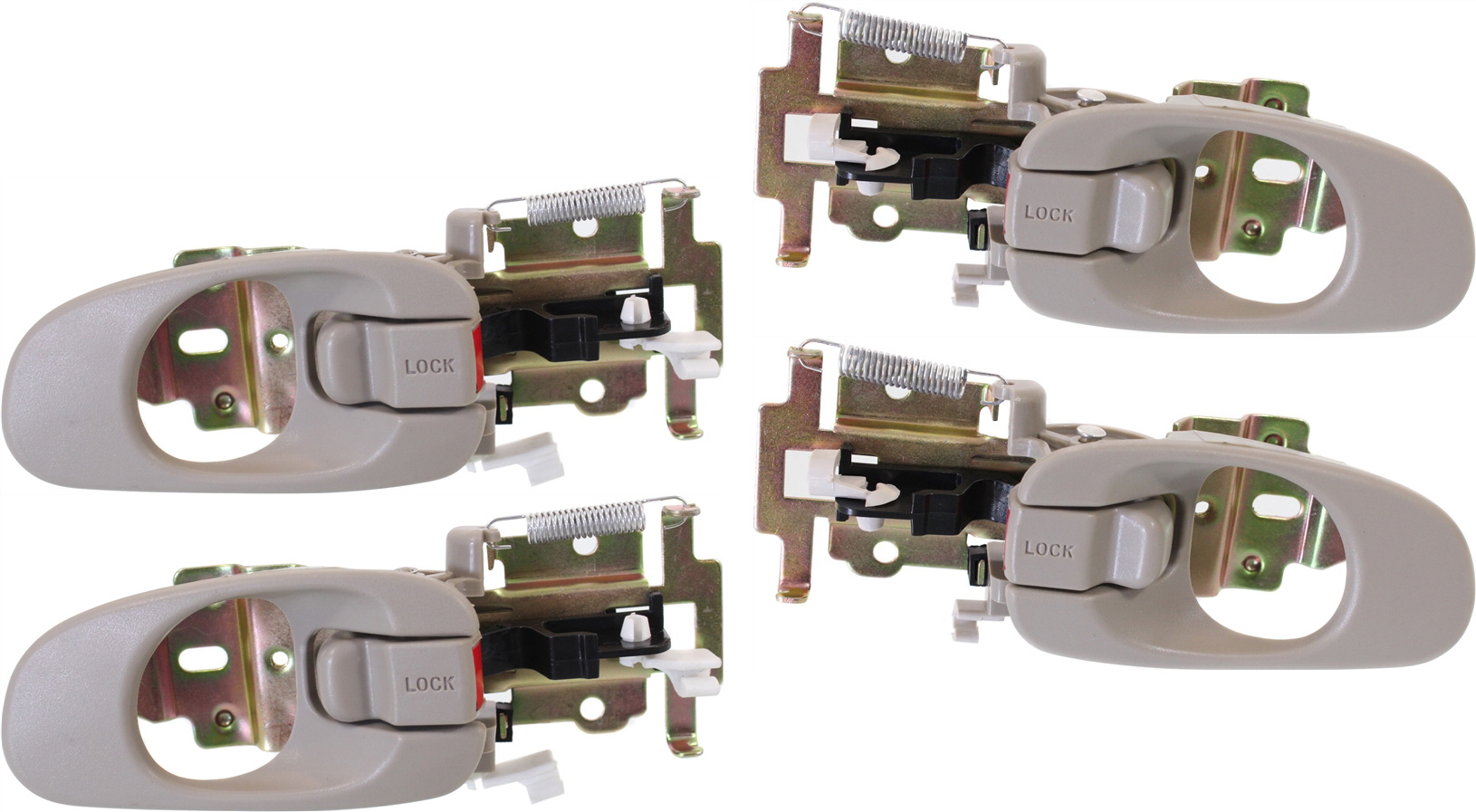 AM SEPHIA 98-01 SPECTRA 00-02 FRONT OR REAR INTERIOR DOOR HANDLE RH AND LH Beige Set of 4 SKU SET REPK462197-4 Partslink KI1353104 KI1352104 OEM 0K9A458330C75-0K9A459330C75