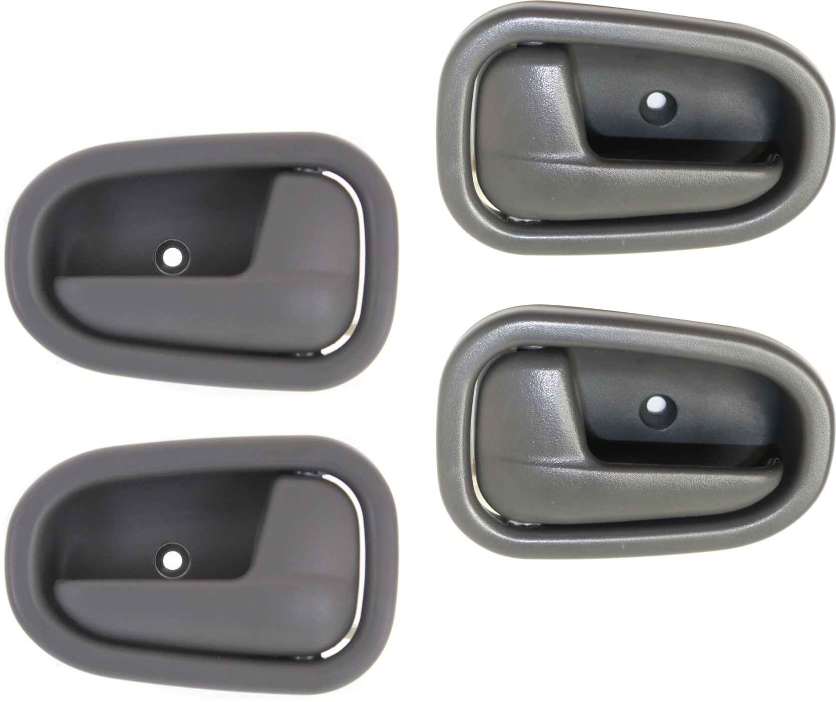 AM SPORTAGE 95-01 FRONT AND REAR DOOR HANDLE RH AND LH Set of 4 Inside Dark Gray Plastic SKU SET REPK462315-4 Partslink KI1353110 KI1352110 OEM 0K0185833096-0K0185933096