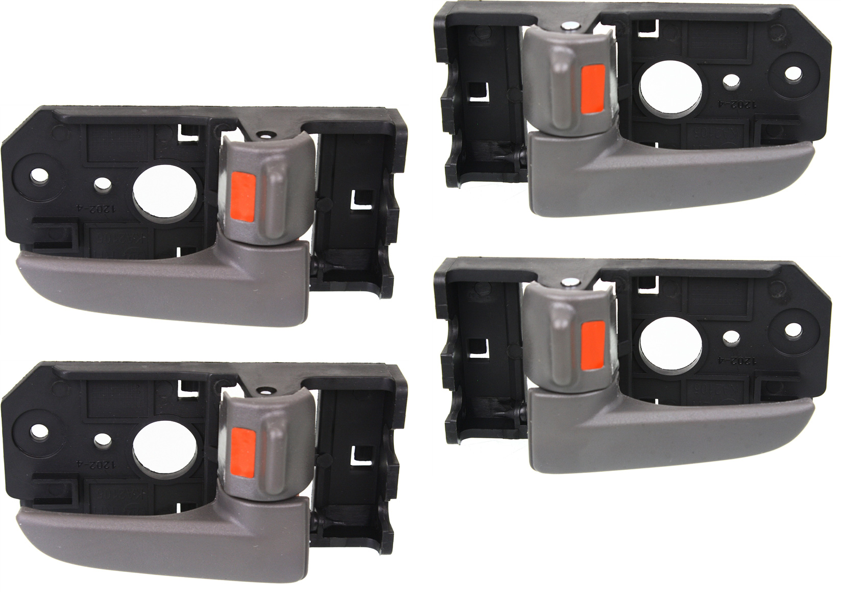 AM SPECTRA 04-09 FRONT AND REAR DOOR HANDLE RH AND LH Inside Deep Gray Plastic SKU SET REPK462345-4 OEM 826202F000NZ 826102F000NZ
