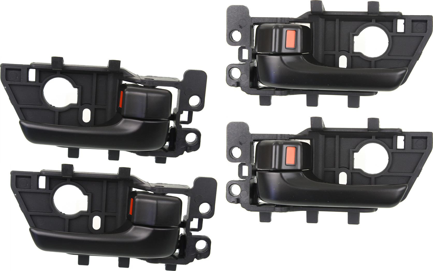 AM FORTE FORTE KOUP 10-13 FRONT AND REAR DOOR HANDLE RH AND LH Set of 4 Inside All Black like Smth Primed Plastic SKU SET REPK462359-4 Partslink KI1353121 KI1352121 OEM 826201M010WK 826101M010WK
