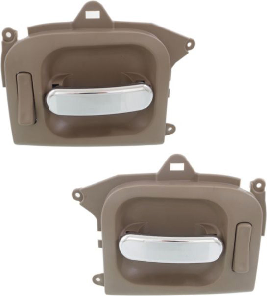 AM SEDONA 02-05 REAR INTERIOR DOOR HANDLE RH AND LH Side Sliding Door Chrome Lever+Beige Housing Plastic SKU SET REPK491377 OEM 0K53A72330BTCHR 0K53A73330BTCH