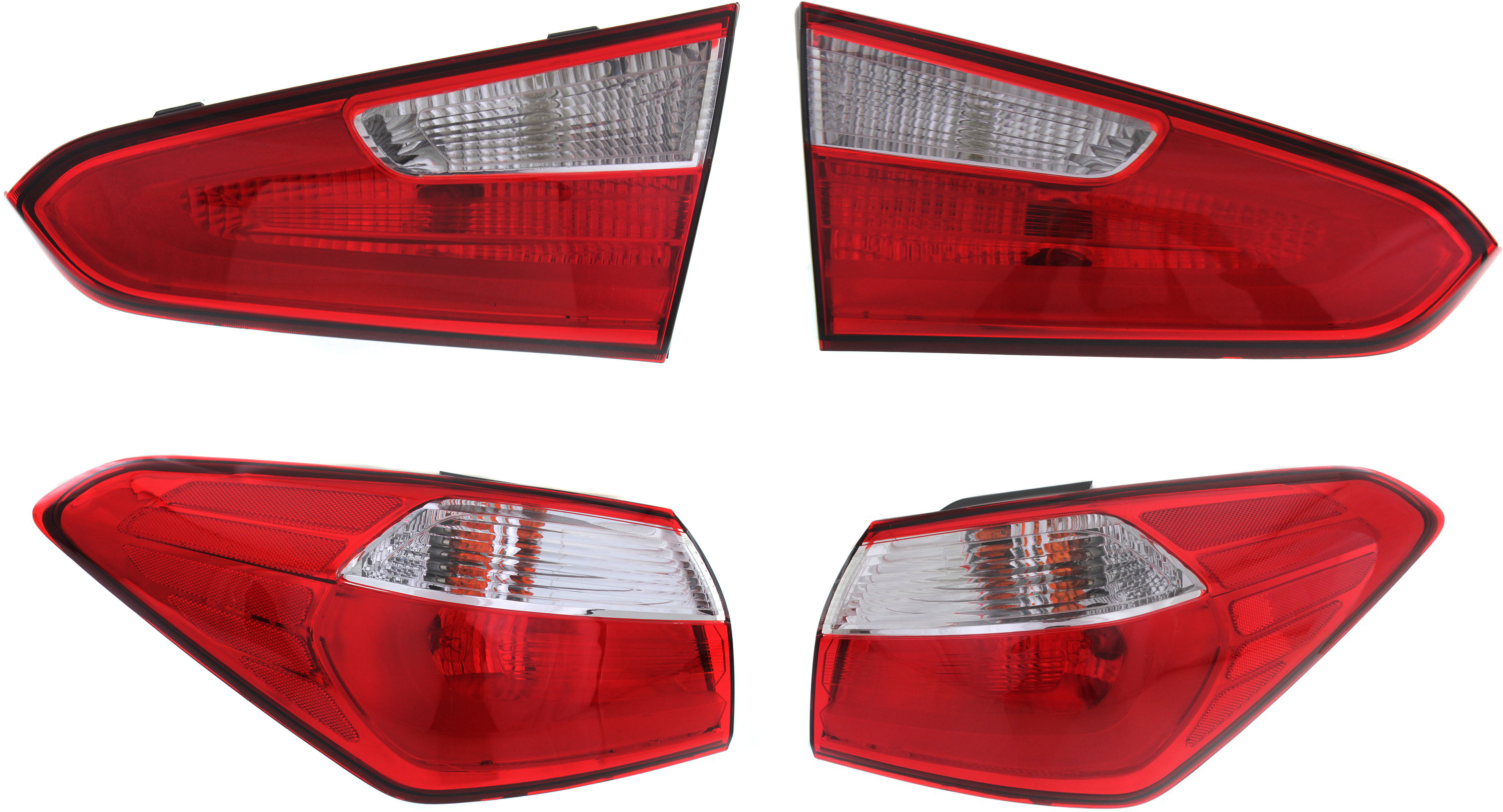 AM FORTE 14-16 TAIL LAMP RH AND LH Inner and Outer Assembly Halogen Standard Type Sedan SKU SET REPK730147-4 Partslink KI2803103 KI2802103 KI2805112 KI2804112 OEM 92404A7000-92403A7000-92402A70