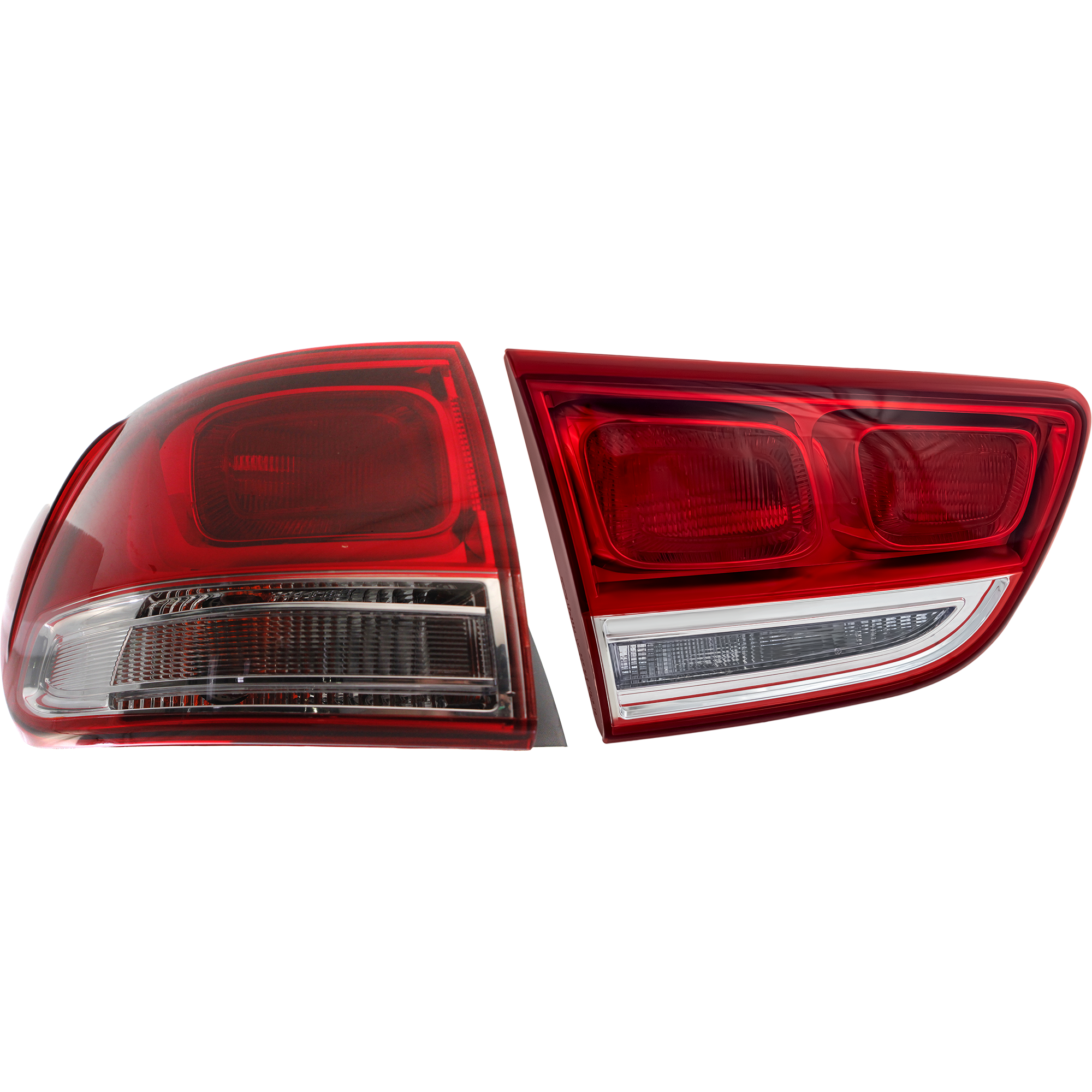 AM SORENTO 16-18 TAIL LAMP LH Inner and Outer Assembly Halogen L LX EX Models CAPA SKU SET REPK730168Q Partslink KI2802108C KI2804119C OEM 92401C6000-92403C6000