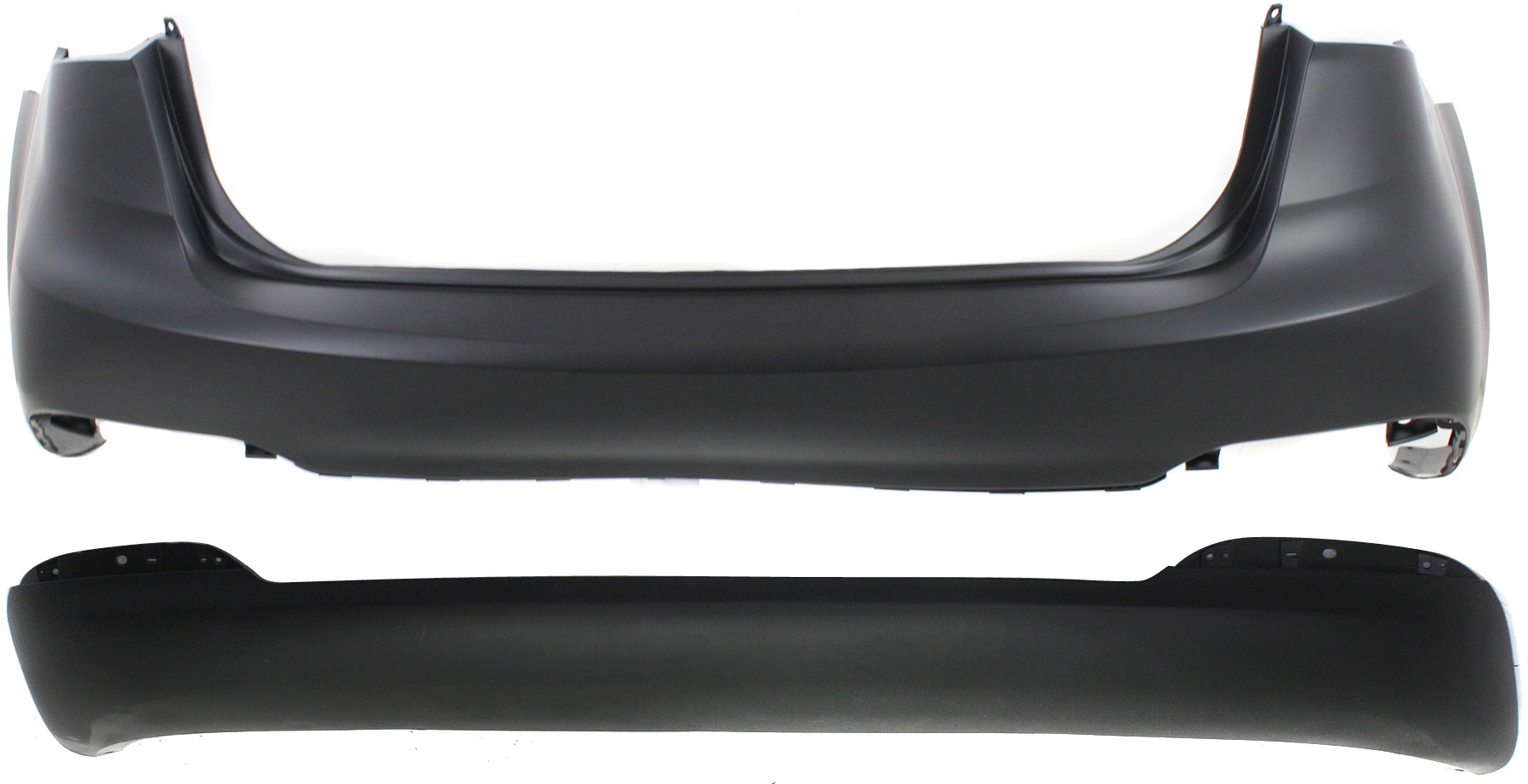 AM FORTE 14-16 REAR BUMPER COVER Set of 2 Upper and Lower LX Model SKU SET REPK760129-2 Partslink KI1100176 KI1115104 OEM 86611A7000-86695A7000