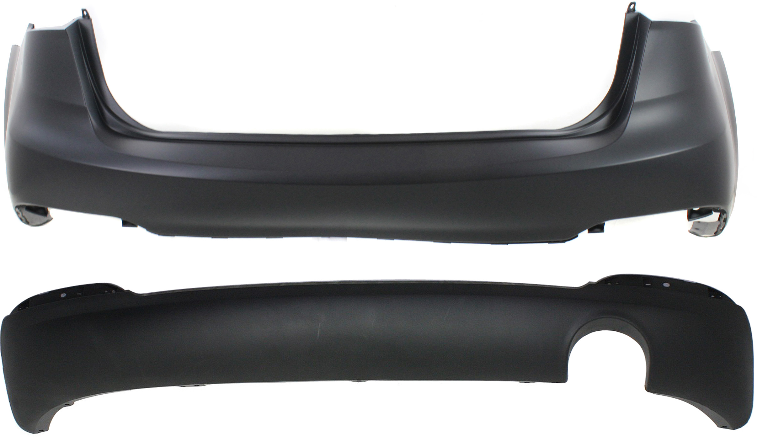 AM FORTE 14-16 REAR BUMPER COVER Set of 2 Upper and Lower EX SX Models SKU SET REPK760131P 2 Partslink KI1100176 KI1115105 OEM 86611A7000-86695A7010