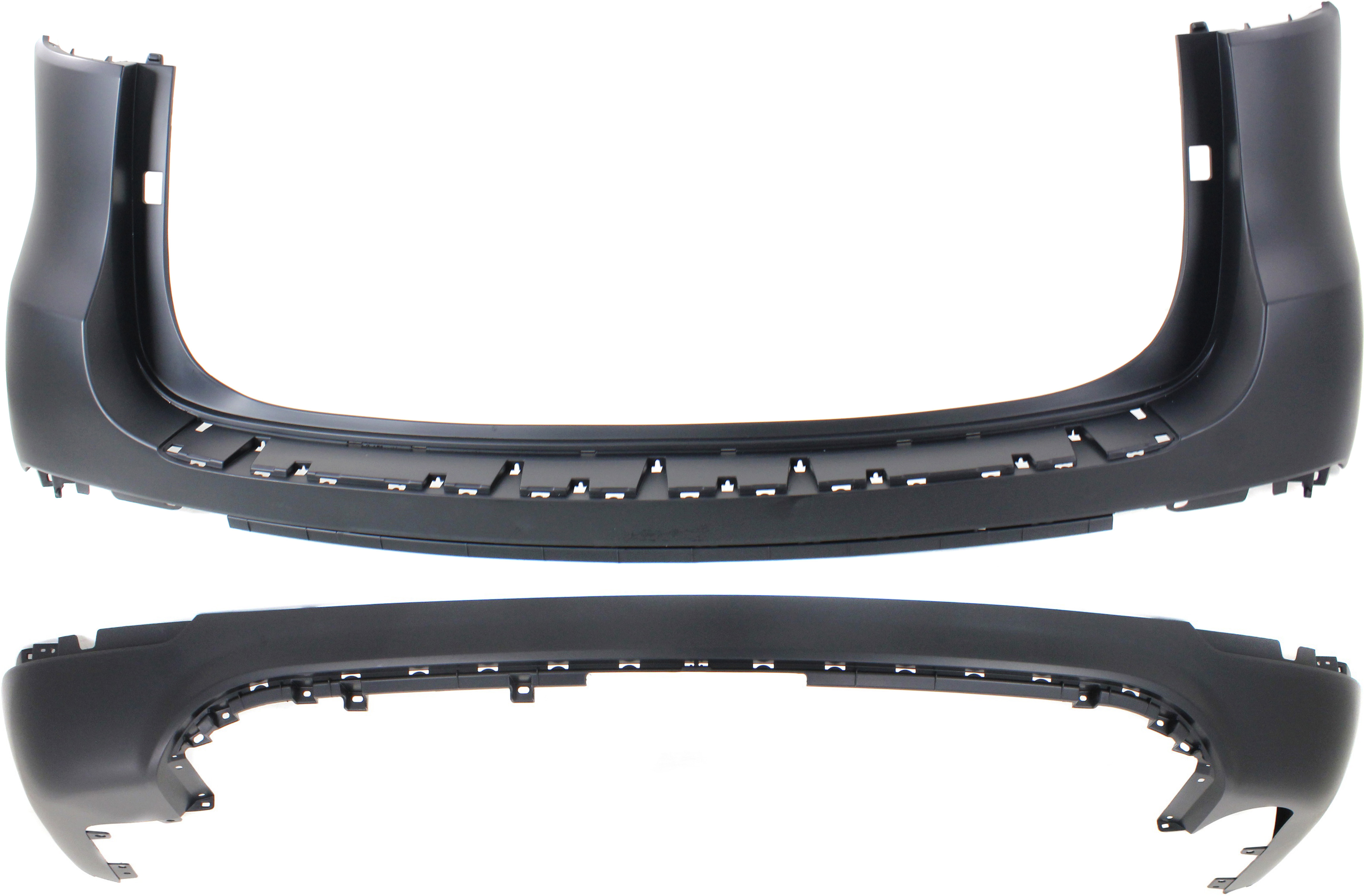 AM SEDONA 15-18 REAR BUMPER COVER Upper and Lower Primed EX L LX SX Models SKU SET REPK760149P 2 Partslink KI1100188 KI1115108 OEM 86611A9000-86612A9000