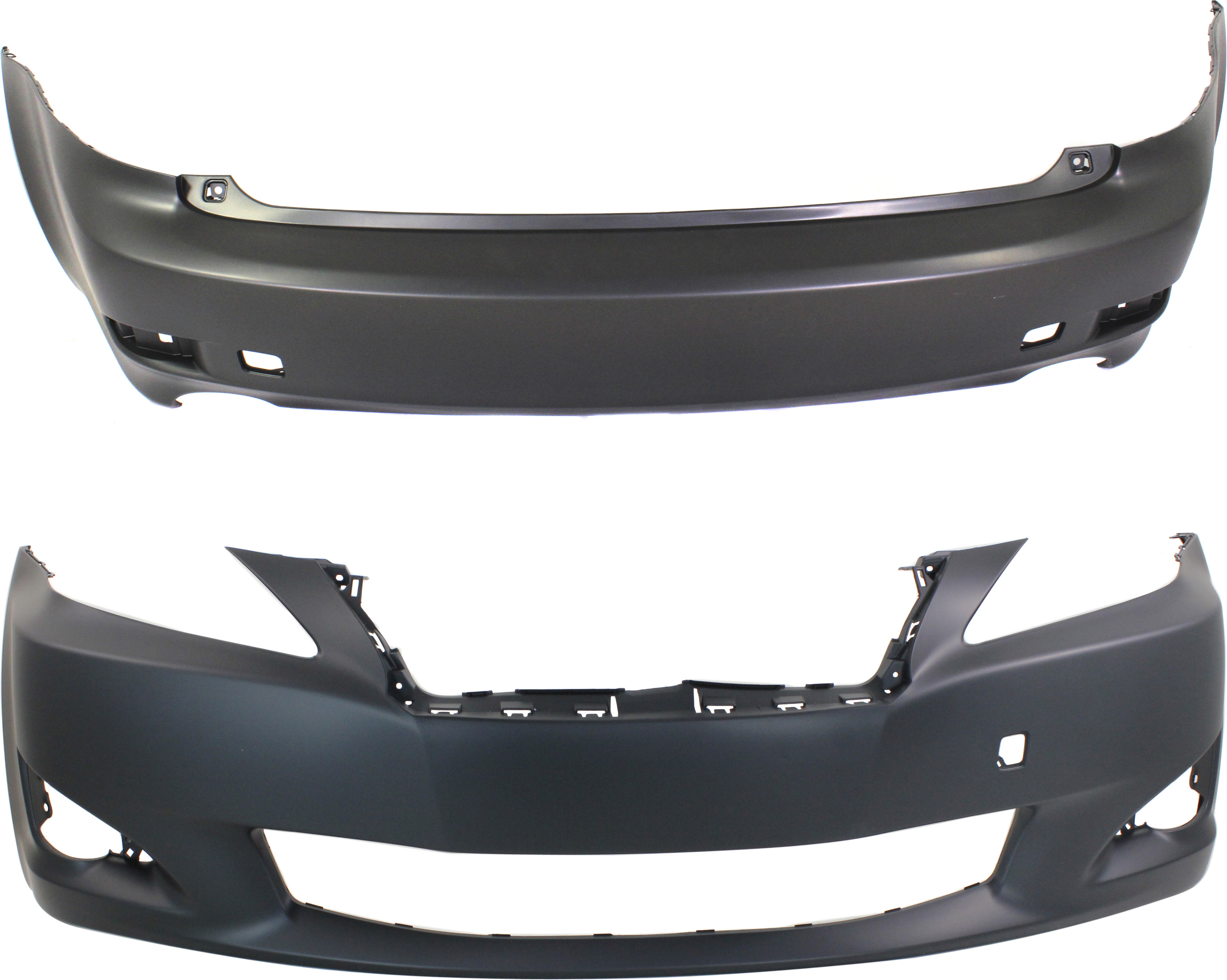 AM IS250 IS350-09-10 FRONT AND REAR BUMPER COVER Prmd w o Pre Collision Sys Exc. C Model SKU SET REPL010309P 2 Partslink LX1000188 LX1100140 OEM 5211953945-5215953929