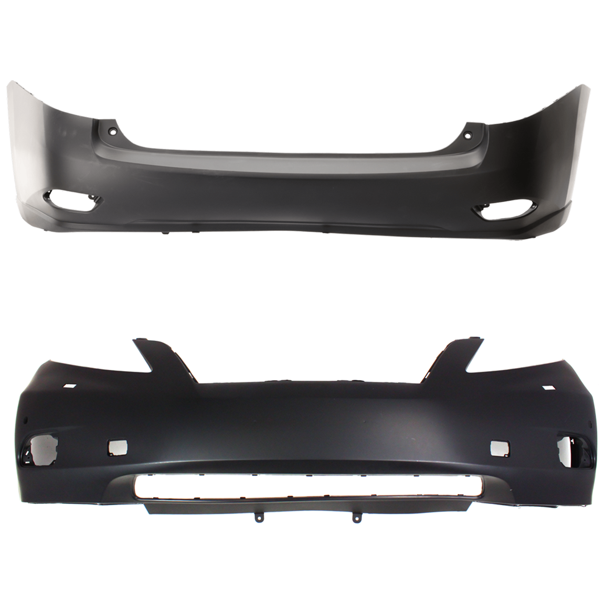 AM RX350-10-12 FRONT AND REAR BUMPER COVER Primed w Premium Pkg w o mounting bracket s w o license plate provision Front w tow hook hole and parking aid sensor holes Rear w o tow hook hole a SKU SET REPL010310P B