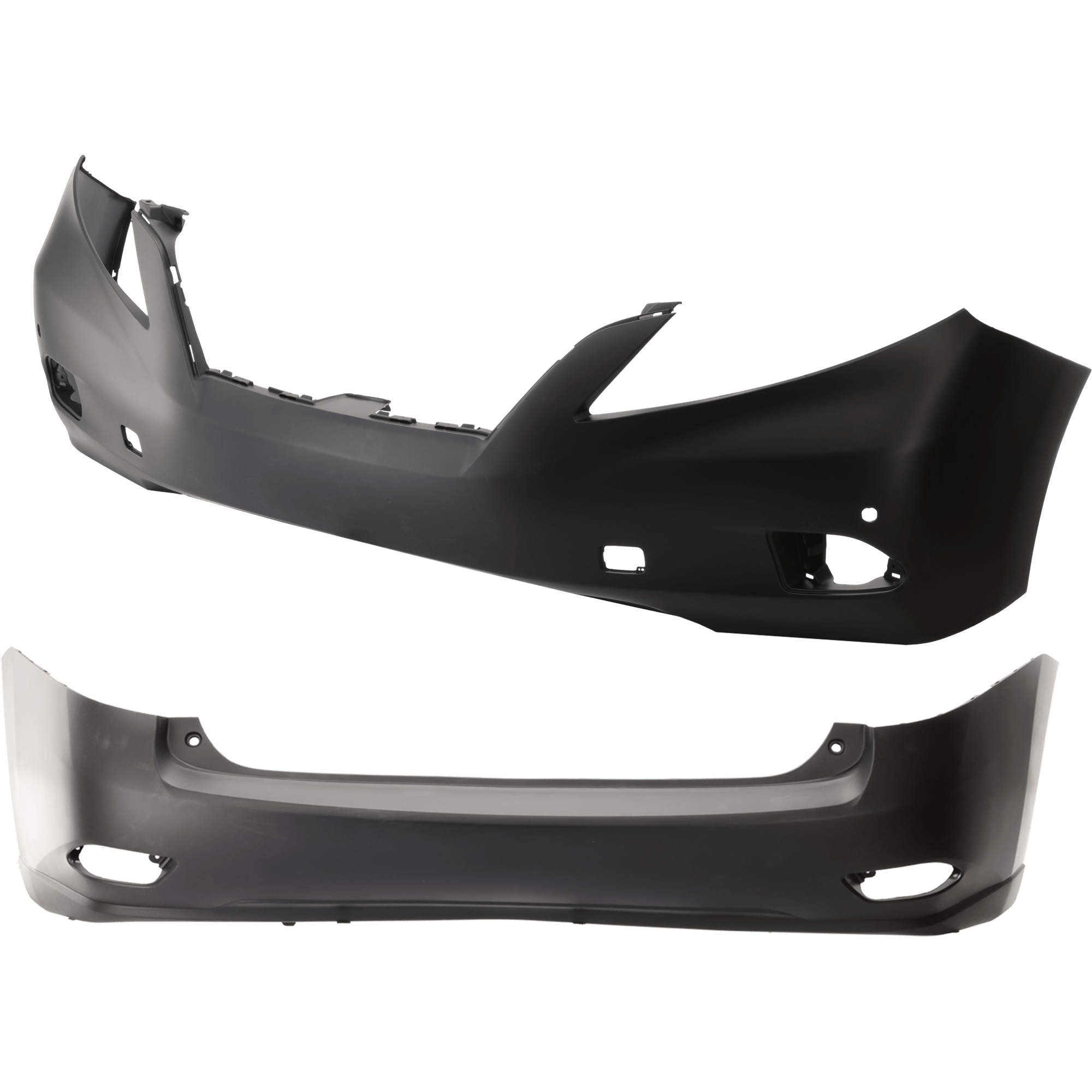 AM RX350-10-12 FRONT AND REAR BUMPER COVER Primed w o Premium Pkg mounting bracket s and license plate provision Front w tow hook hole w parking aid sensor holes Rear w o tow hook hole w o SKU SET REPL010312P B