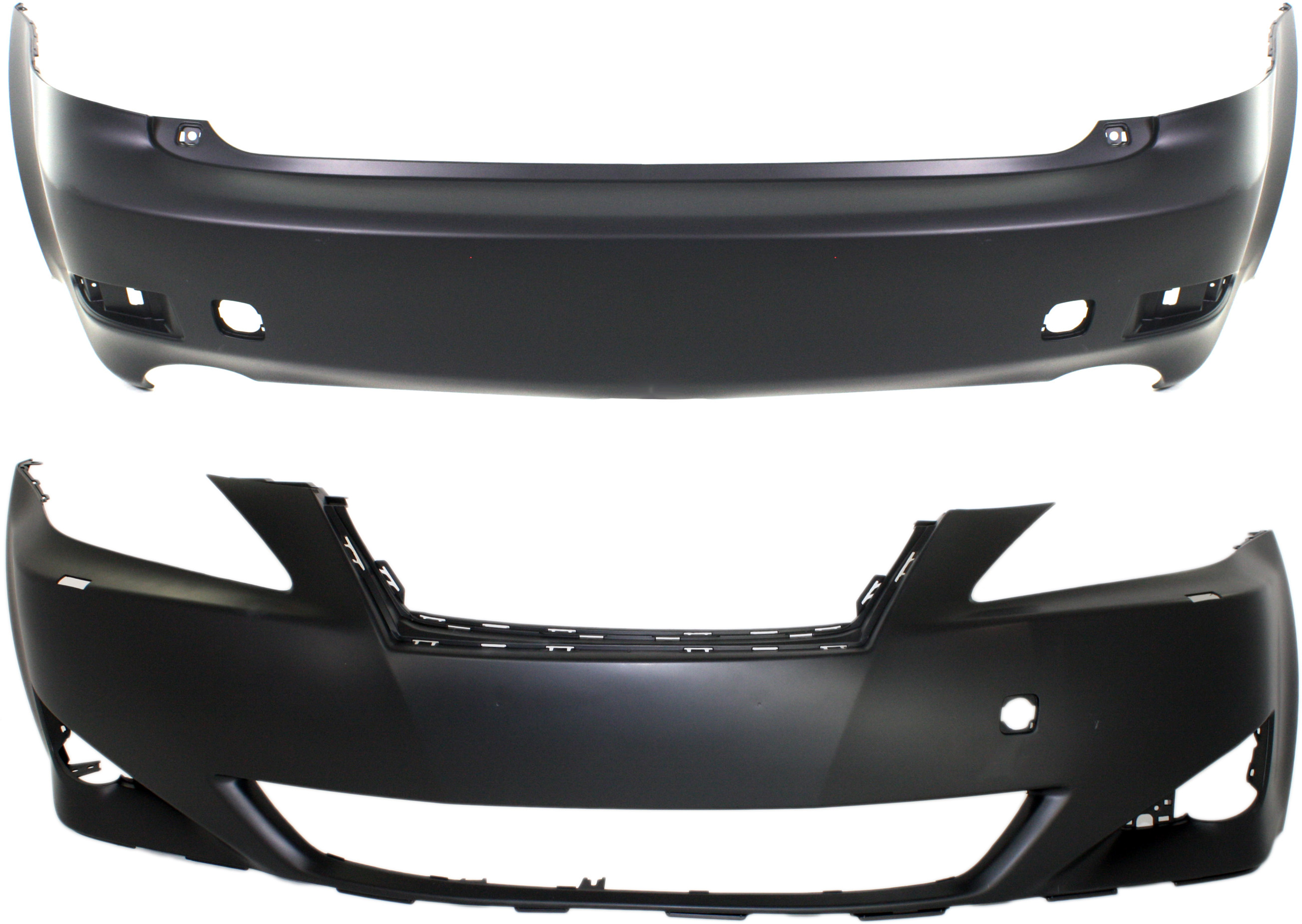 AM IS250 IS350-06-08 FRONT AND RERA BUMPER COVER Primed w o Pre Collision System SKU SET REPL010315-2 Partslink LX1000162 LX1100129 OEM 5211953918-5215953905