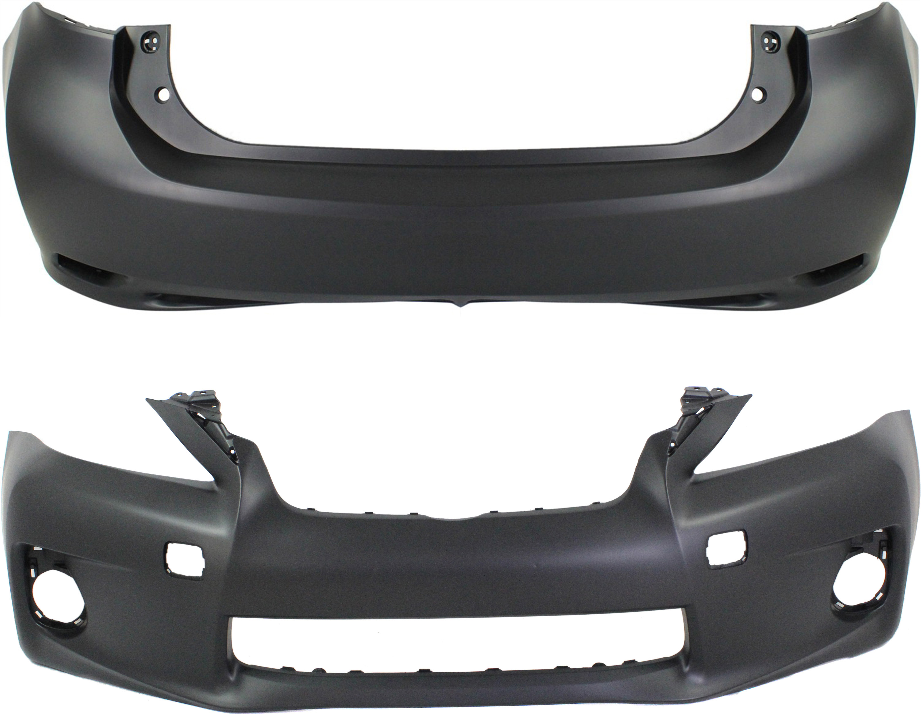 AM CT200H 11-13 FRONT AND REAR BUMPER COVER Primed w o F Sport Pkg w o Parking Aid Snsr SKU SET REPL010350P 2 Partslink LX1000226 LX1100152 OEM 5211976907-5215976900
