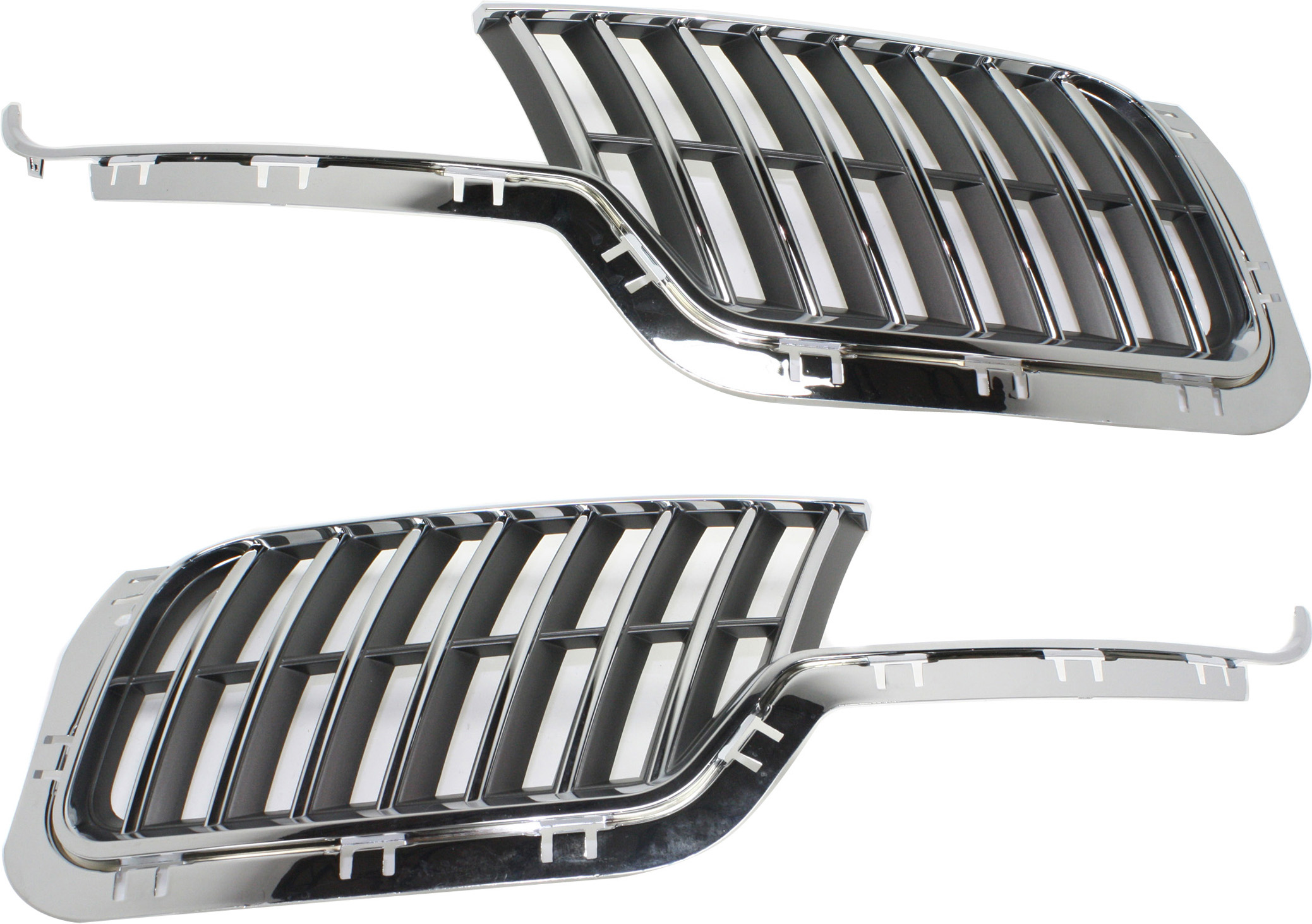 AM MKZ 10-12 GRILLE RH AND LH Chrome Shell with Dark Gray Insert w o emblem provision w Sport Appearance Package SKU SET REPL070303 Partslink FO1200547 FO1200546 OEM AH6Z8200AA AH6Z8200BA