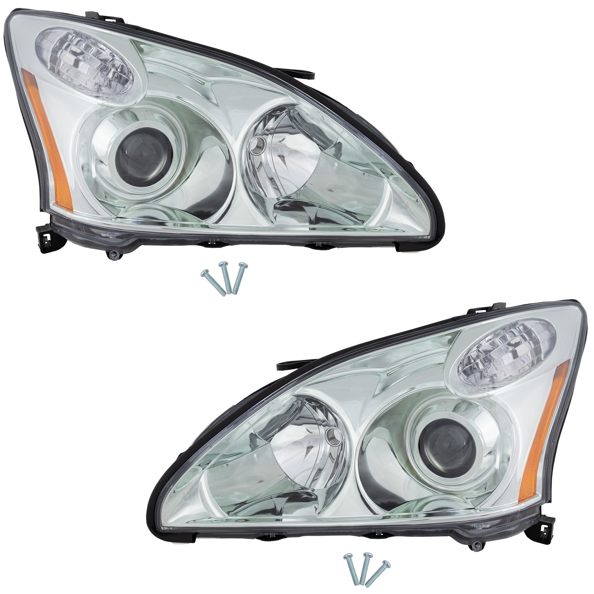 AM RX330-04-06 HEAD LAMP RH AND LH Lens and Housing HID Xenon w o HID Kit w o Adaptive Front Lighting System Japan Built SKU SET REPL100113 Partslink LX2503122 LX2502122 OEM 8114548210-8118548210