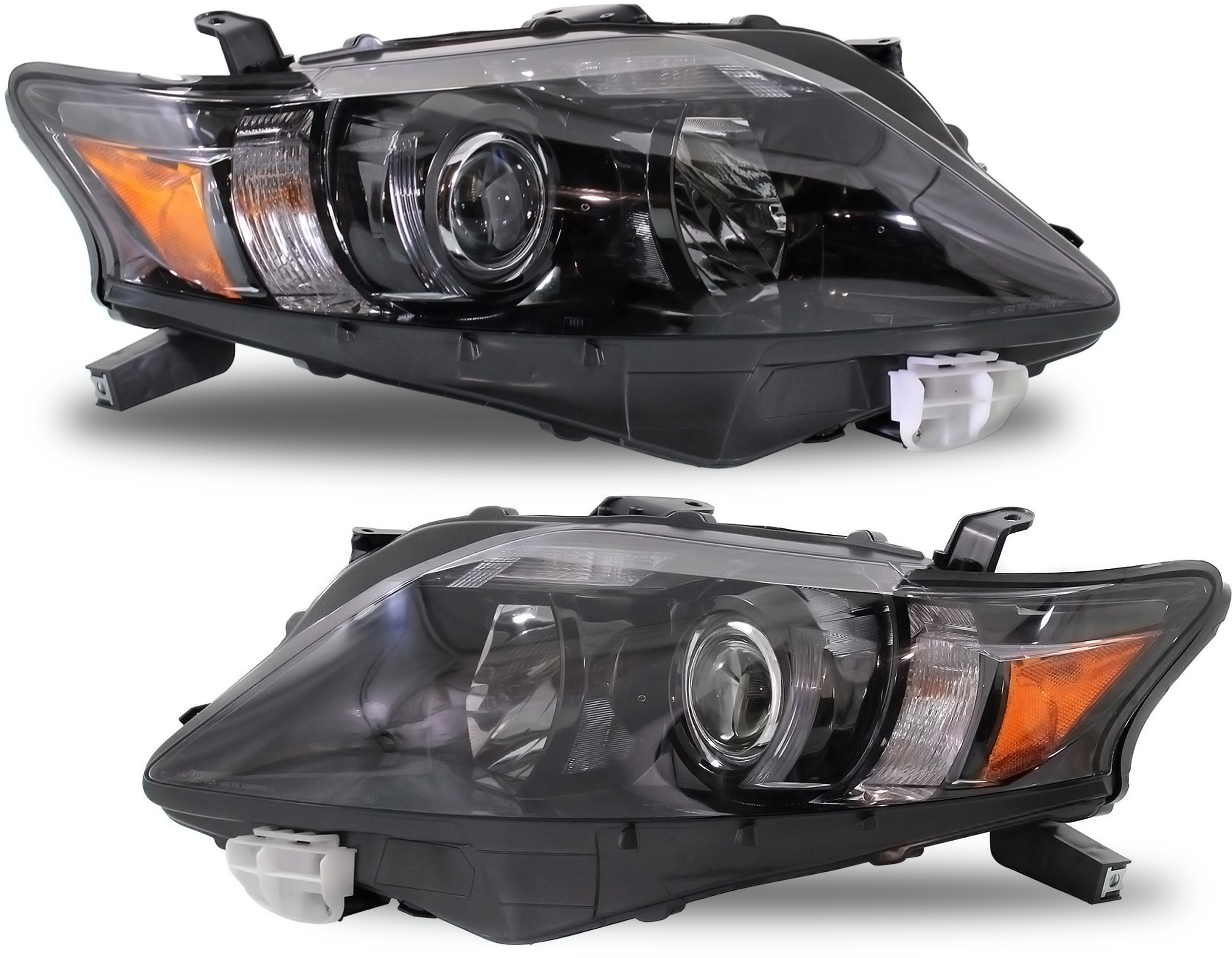 AM RX350-10-12 HEAD LAMP RH AND LH Assembly Halogen Canada Built Vehicle Black Interior SKU SET REPL100137 Partslink LX2503155 LX2502155 OEM 811100E170-811100E050 PFM 8115