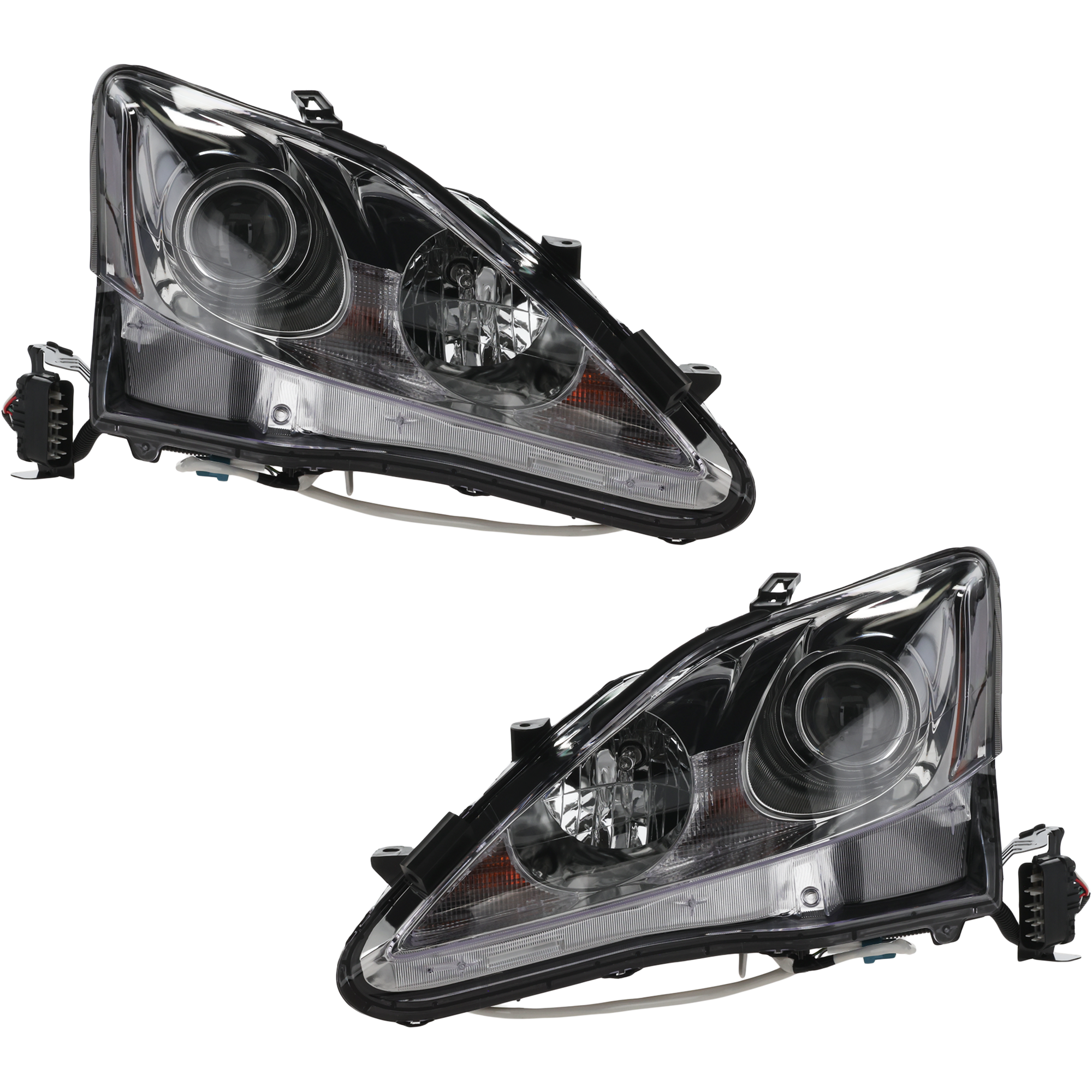 AM IS250 IS350-11-13 HEAD LAMP RH AND LH Assembly Halogen Base C Models SKU SET REPL100321 Partslink LX2518131 LX2519131 OEM 8113053550 PFM 8117053550 PFM