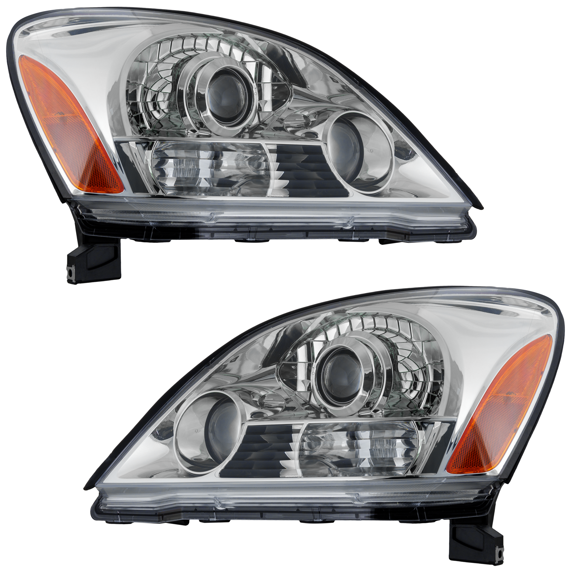 AM GX470-03-09 HEAD LAMP RH AND LH Set of 2 Lens and Housing Halogen w o Sport Package CAPA SKU SET REPL100369Q Partslink LX2502124C LX2503124C OEM 811306A240-811706A070