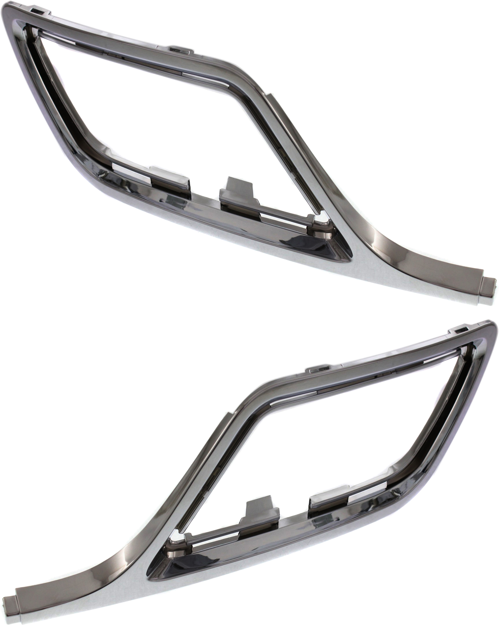 AM MKZ 10-12 FRONT FOG LAMP MOLDING RH AND LH Chrome SKU SET REPL108001 Partslink FO1039128 FO1038128 OEM AH6Z17E810A AH6Z17E811A