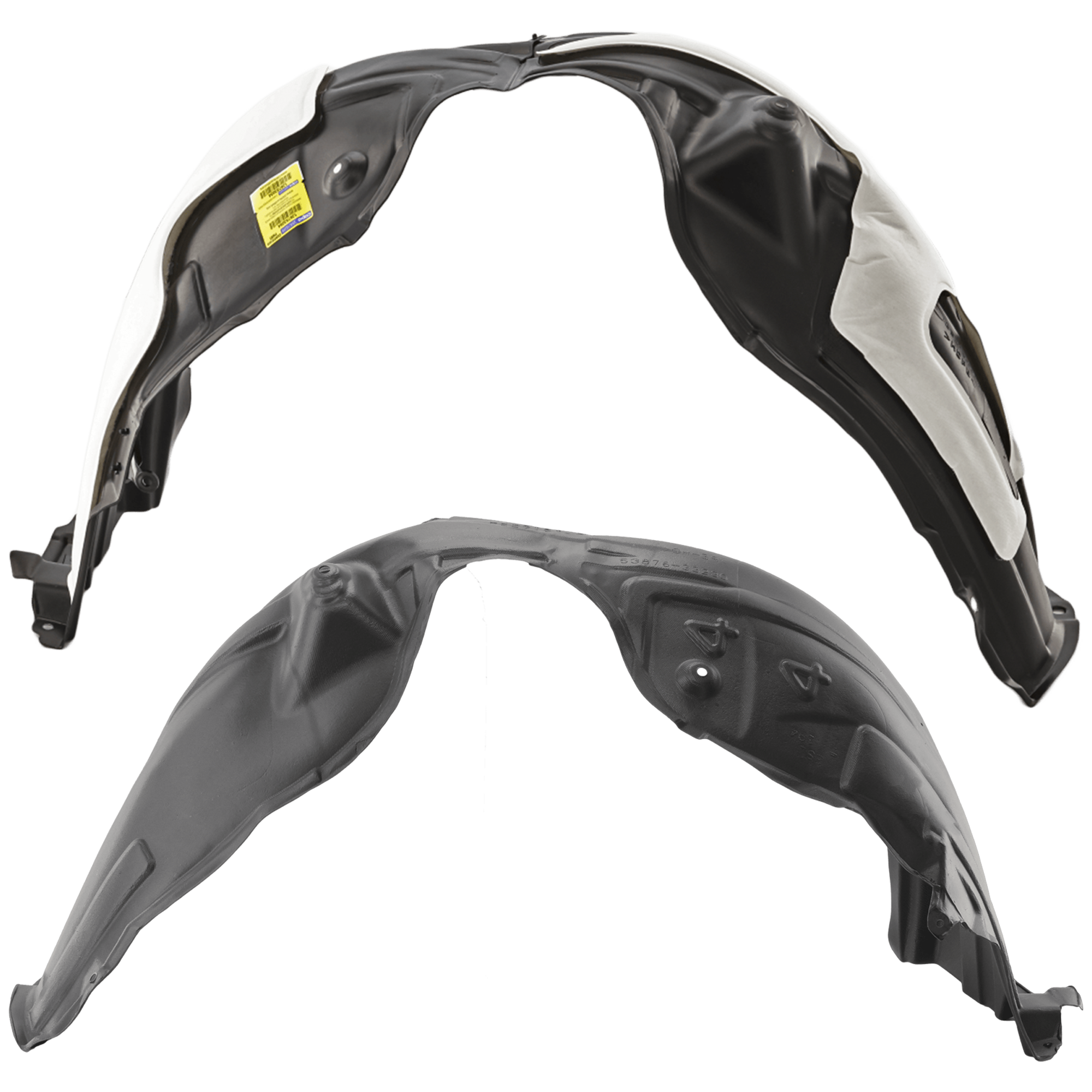 AM ES300H ES350-13-18 FRONT FENDER LINER RH AND LH Plastic Vacuum Form w Extension Sheet CAPA SKU SET REPL222137Q Partslink LX1249119C LX1248119C OEM 5387506270-5387633200-53876062