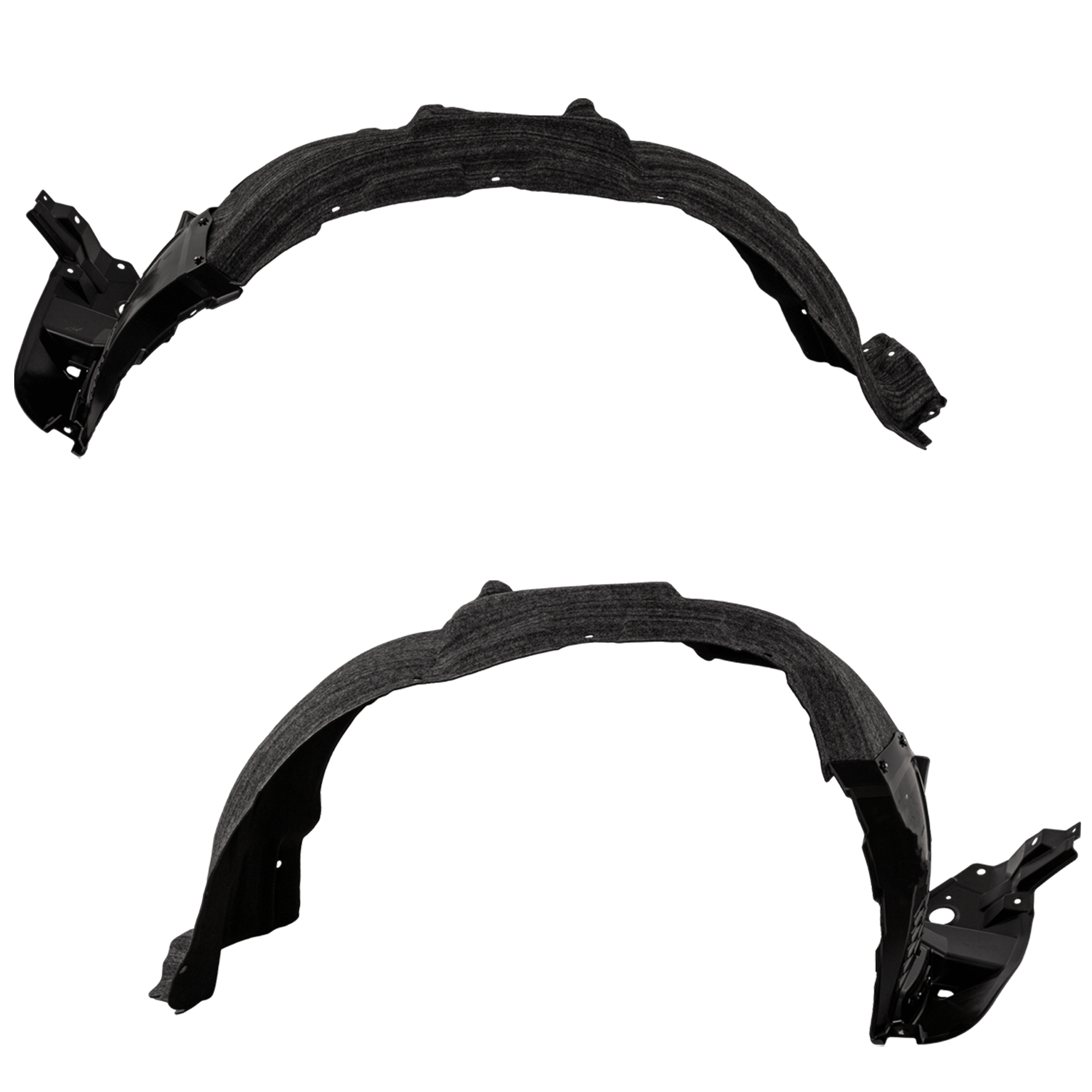 AM RX350 RX450H 13-15 FRONT FENDER LINER RH AND LH w o F Sport Pkg Plastic Vacuum Form CAPA SKU SET REPL222139Q Partslink LX1248120C LX1249120C OEM 538050E060-538060E080