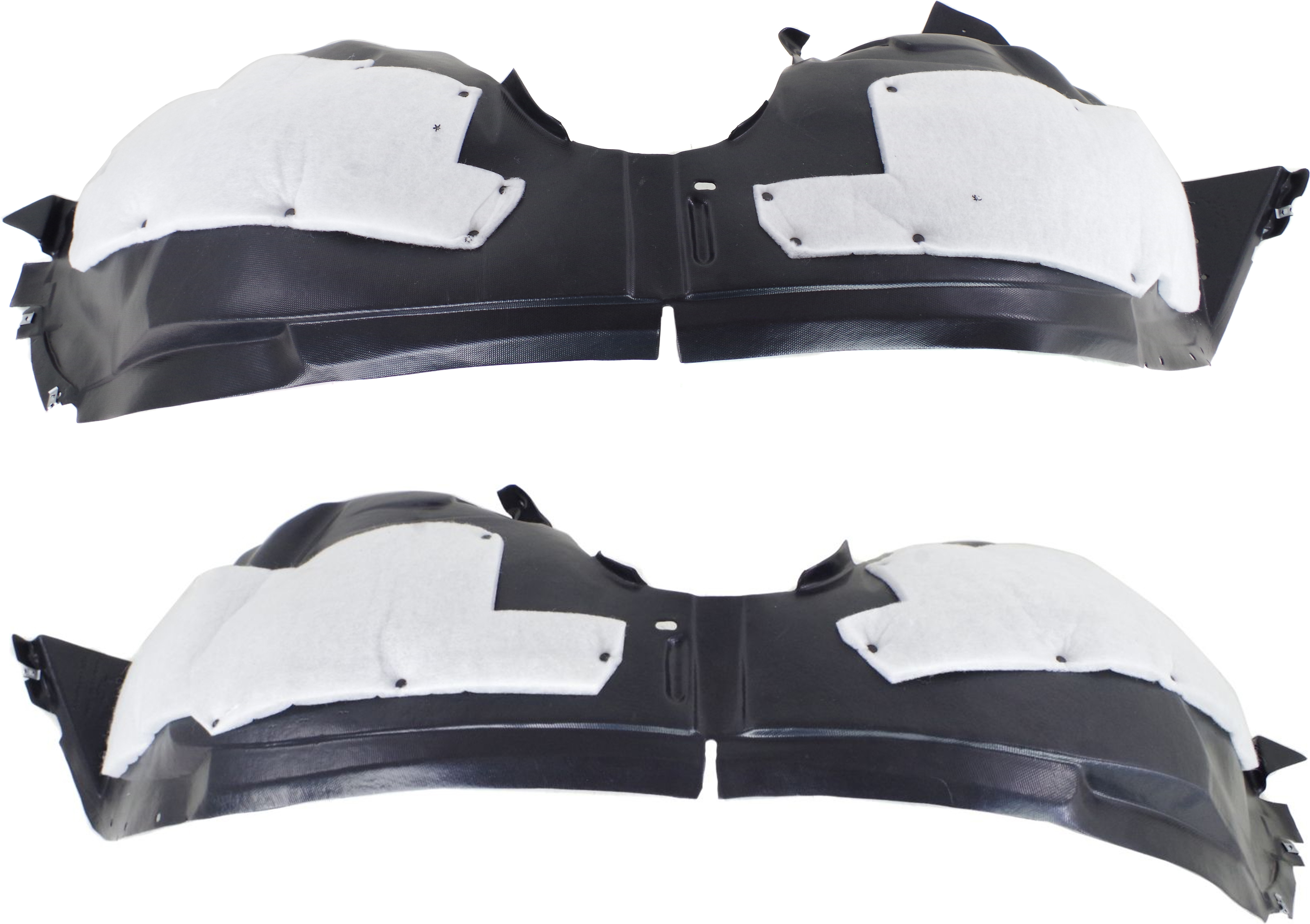 AM MKT 13-18 FRONT FENDER LINER RH AND LH w Insulation Foam SKU SET REPL222143 Partslink FO1249163 FO1248163 OEM DE9Z16102A DE9Z16103A