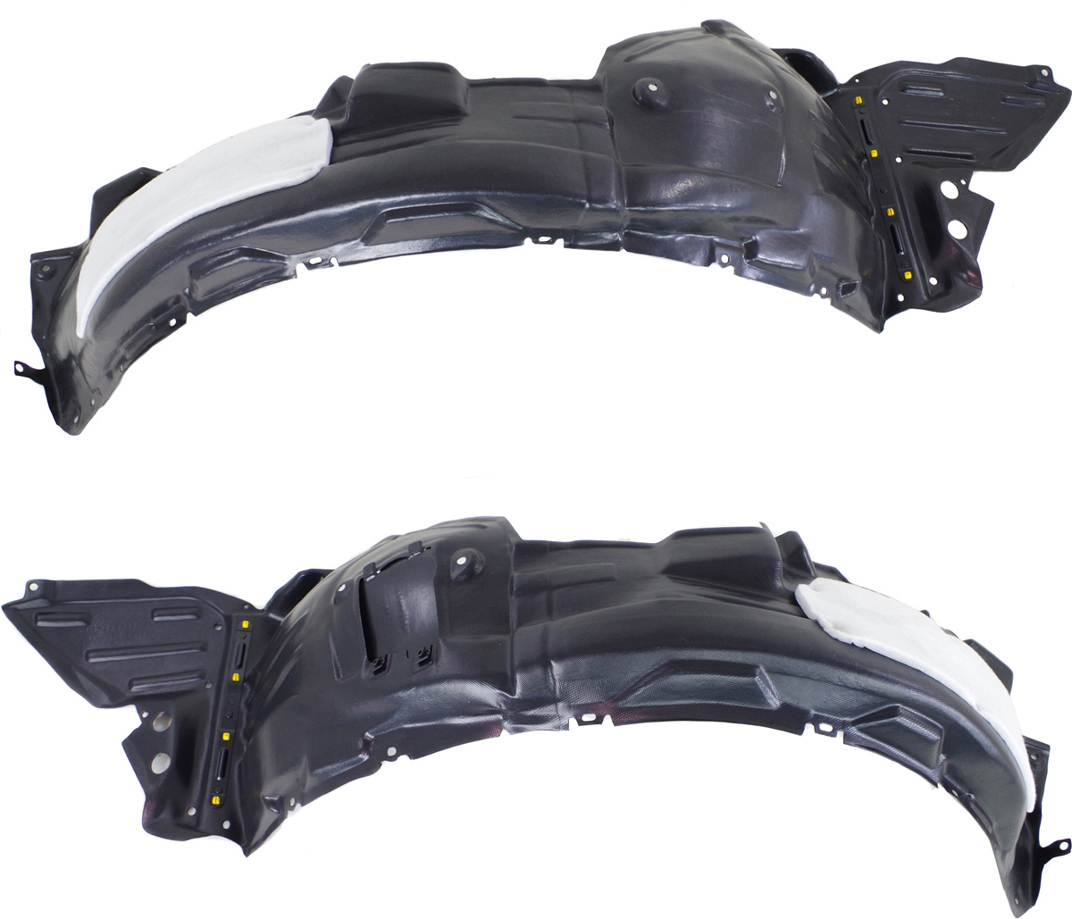 AM GS350 GS450H 13-15 FRONT FENDER LINER RH AND LH Assembly w Insulation Foam and Extension Sheet SKU SET REPL222145 Partslink LX1249122 LX1248122 OEM 5380530203-5380630203