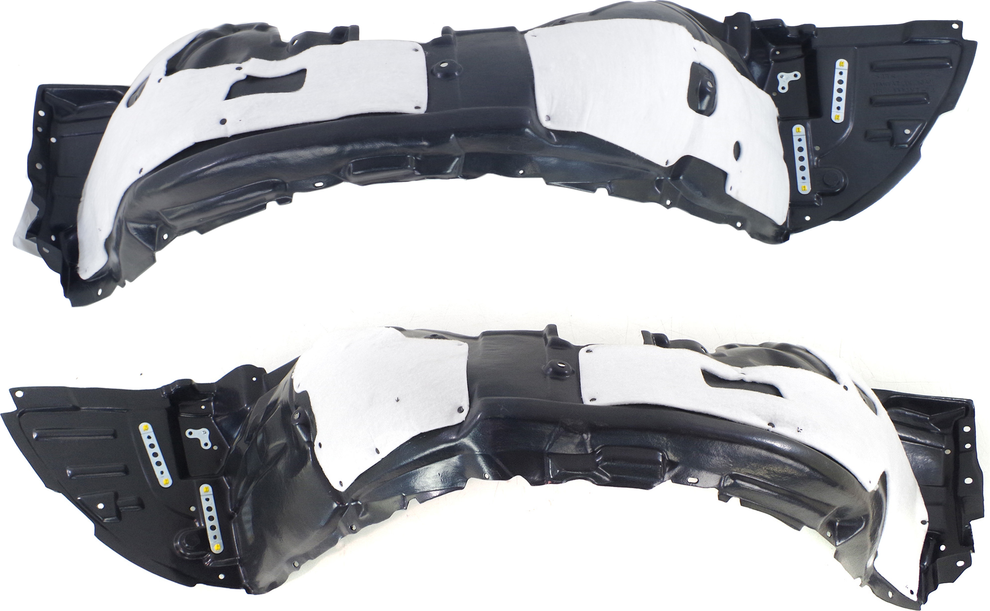 AM LS460 LS600H 13-16 FRONT FENDER LINER RH AND LH w Insulation Foam and Extension Sheet w o F Sport Pkg. SKU SET REPL222159 Partslink LX1248131 LX1249131 OEM 5380550070-5380650070