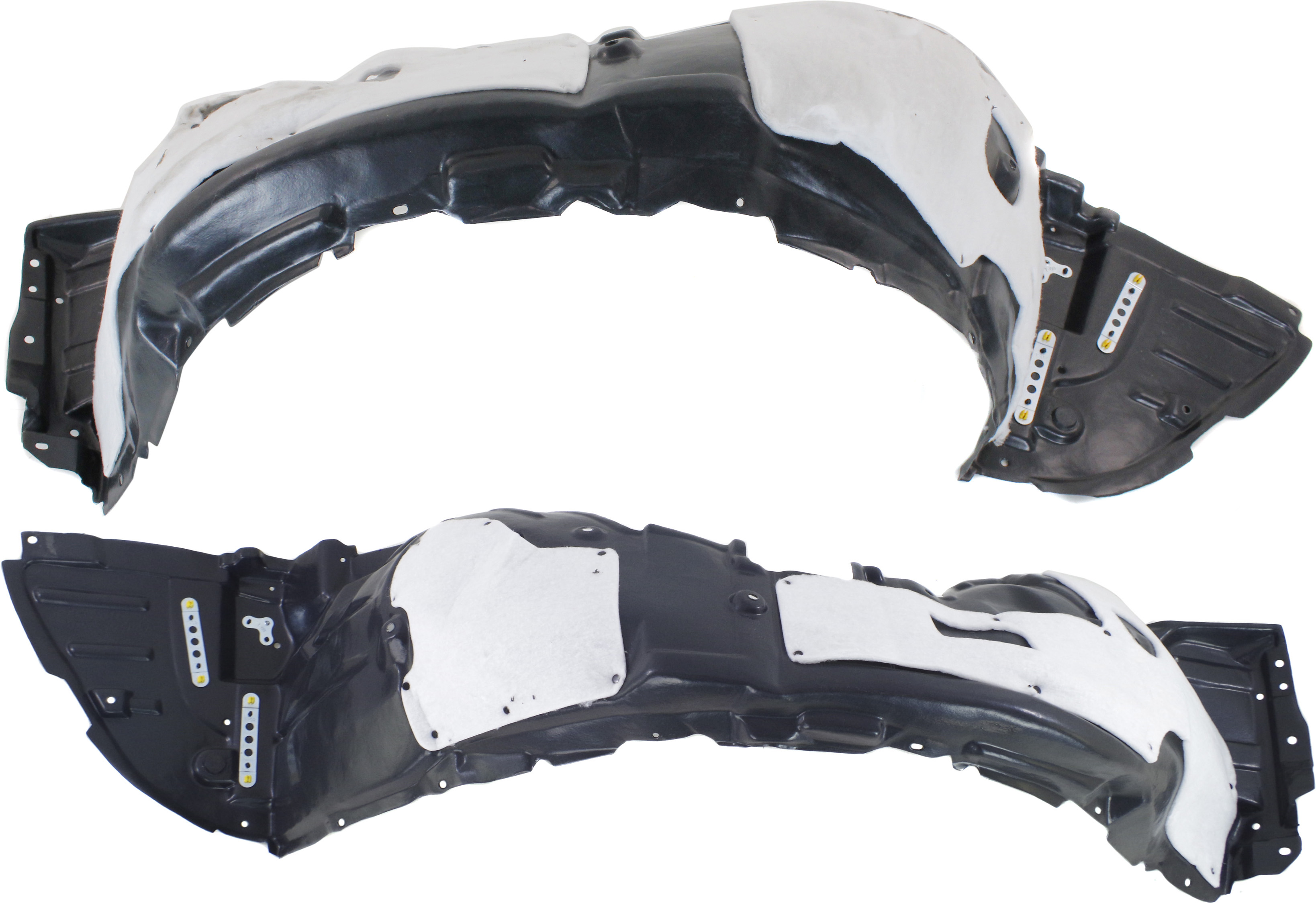 AM LS460-13-16 FRONT FENDER LINER RH AND LH w o Insulation Foam and Extension Sheet w F Sport Pkg. SKU SET REPL222161 Partslink LX1248132 LX1249132 OEM 5380550080-5380650080
