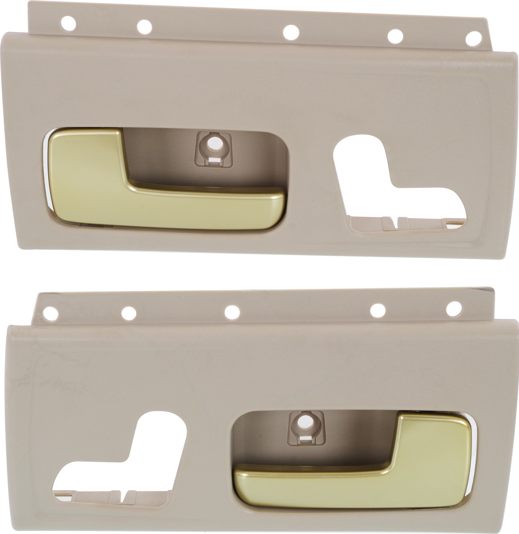 AM TOWN CAR 04-10 FRONT INTERIOR DOOR HANDLE RH AND LH Chrome Gold Lever + Beige Housing SKU SET REPL462119
