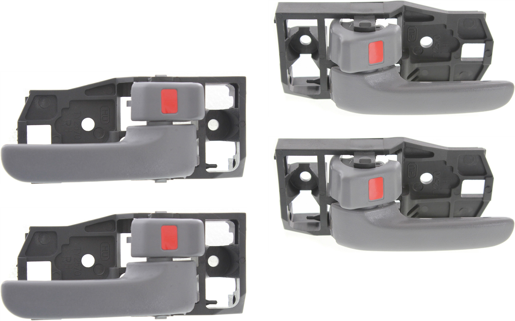 AM LAND CRUISER 98-02 RAV4-01-05 GX470-03-09 FRONT AND REAR INTERIOR DOOR HANDLE RH AND LH Set of 4 Inside Gray SKU SET REPL462133-4 Partslink TO1353125 TO1352125 OEM 6920530150B2-6920630150B2