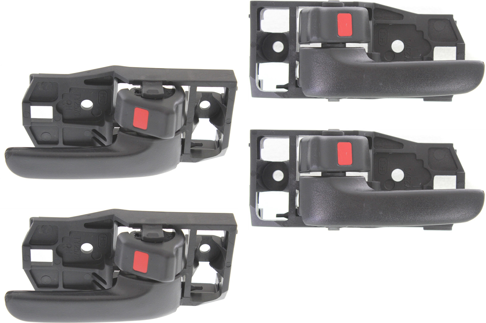 AM LAND CRUISER 98-02 RAV4-01-05 GX470-03-09 FRONT AND REAR INTERIOR DOOR HANDLE RH AND LH Set of 4 Inside Textured Black SKU SET REPL462139-4 Partslink IDH010125 OEM 6920530150B6-6920630150B6