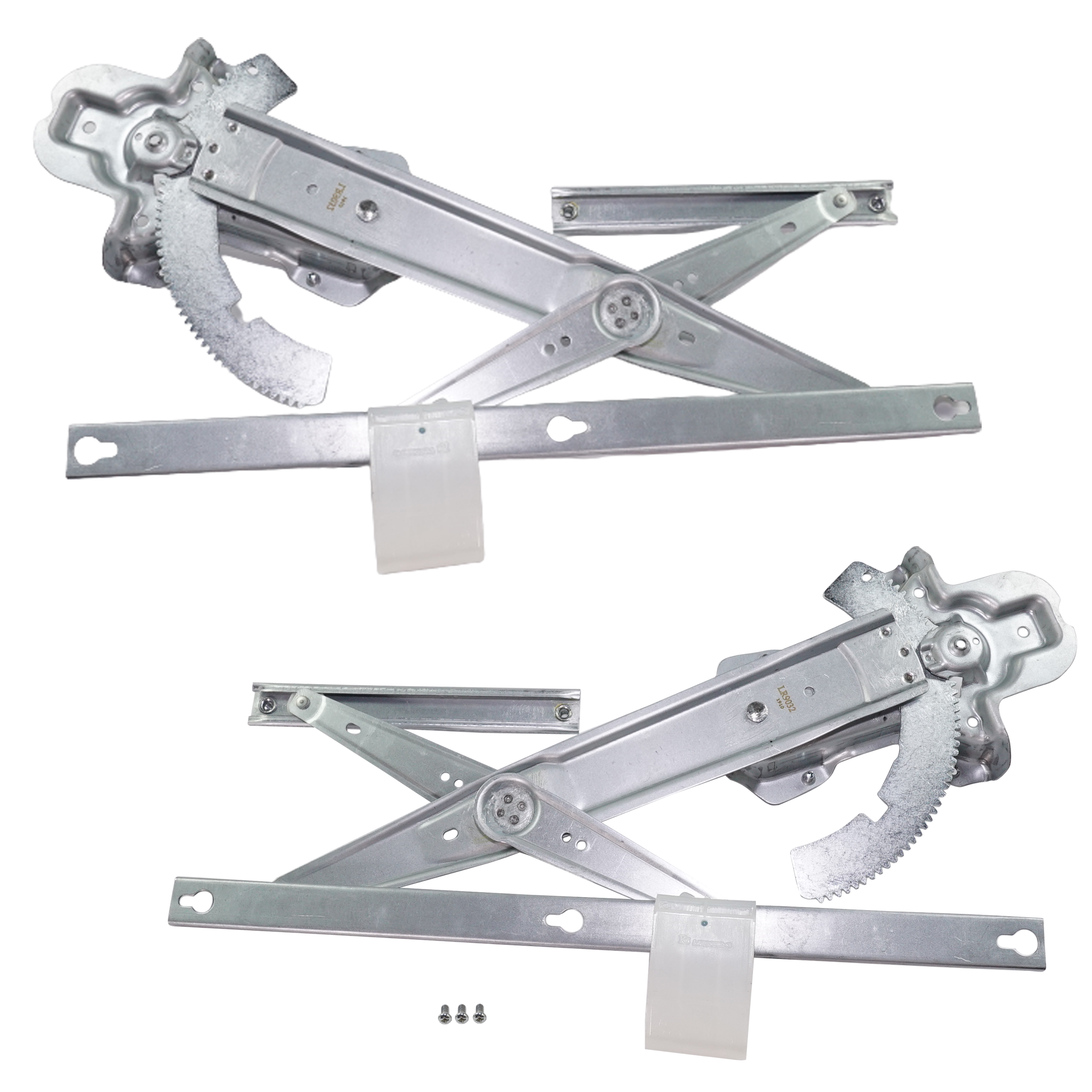AM DISCOVERY 96-02 FRONT WINDOW REGULATOR RH AND LH Set of 2 Power Without Motor SKU SET REPL462909 OEM LR006373 LR006374