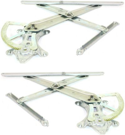AM 4RUNNER 03-09 FJ CRUISER 07-14 FRONT WINDOW REGULATOR RH AND LH Power w o Motor SKU SET REPL462917 Partslink LX1350100 LX1351100 OEM 6980158010-6980258010