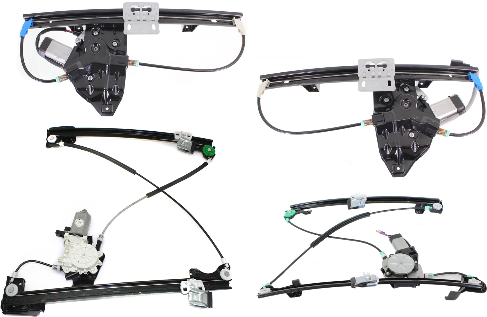 AM FREELANDER 02-05 FRONT AND REAR WINDOW REGULATOR RH and LH Set of 4 Power w motor SKU SET REPL462933-4 Partslink RO1350100 RO1351100 RO1550100 RO1551100 OEM CVH101202 CVH101212 LR006371 L