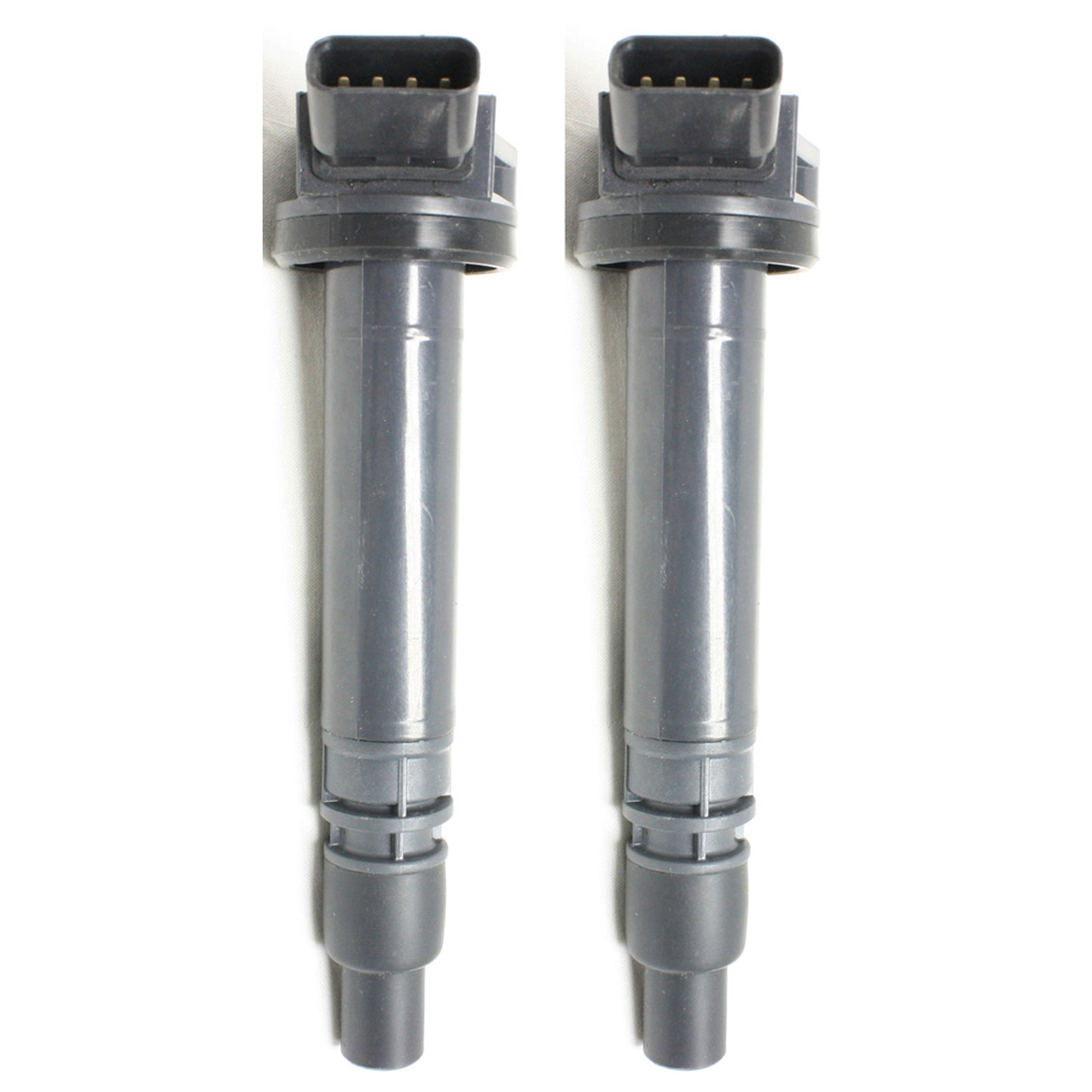 AM 4RUNNER 10-22 AVALON 05-18 IGNITION COIL 12V 4 Prong Male Terminal Blade Type Black and Chrome Coil on Plug Set of 2 SKU SET REPL504609-2 OEM 5052-48726-50099-230480-23