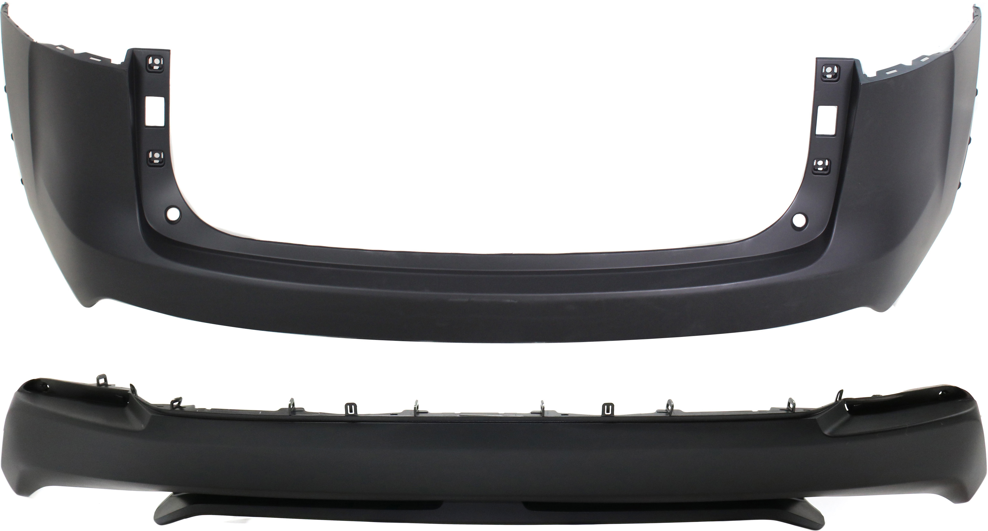 AM NX200T 15-17 BUMPER COVER Rear Upper and Lower w o PDC Snsr Holes CAPA SKU SET REPL760153PQ 2 Partslink LX1100175C LX1115100C OEM 5215978902-5216978010