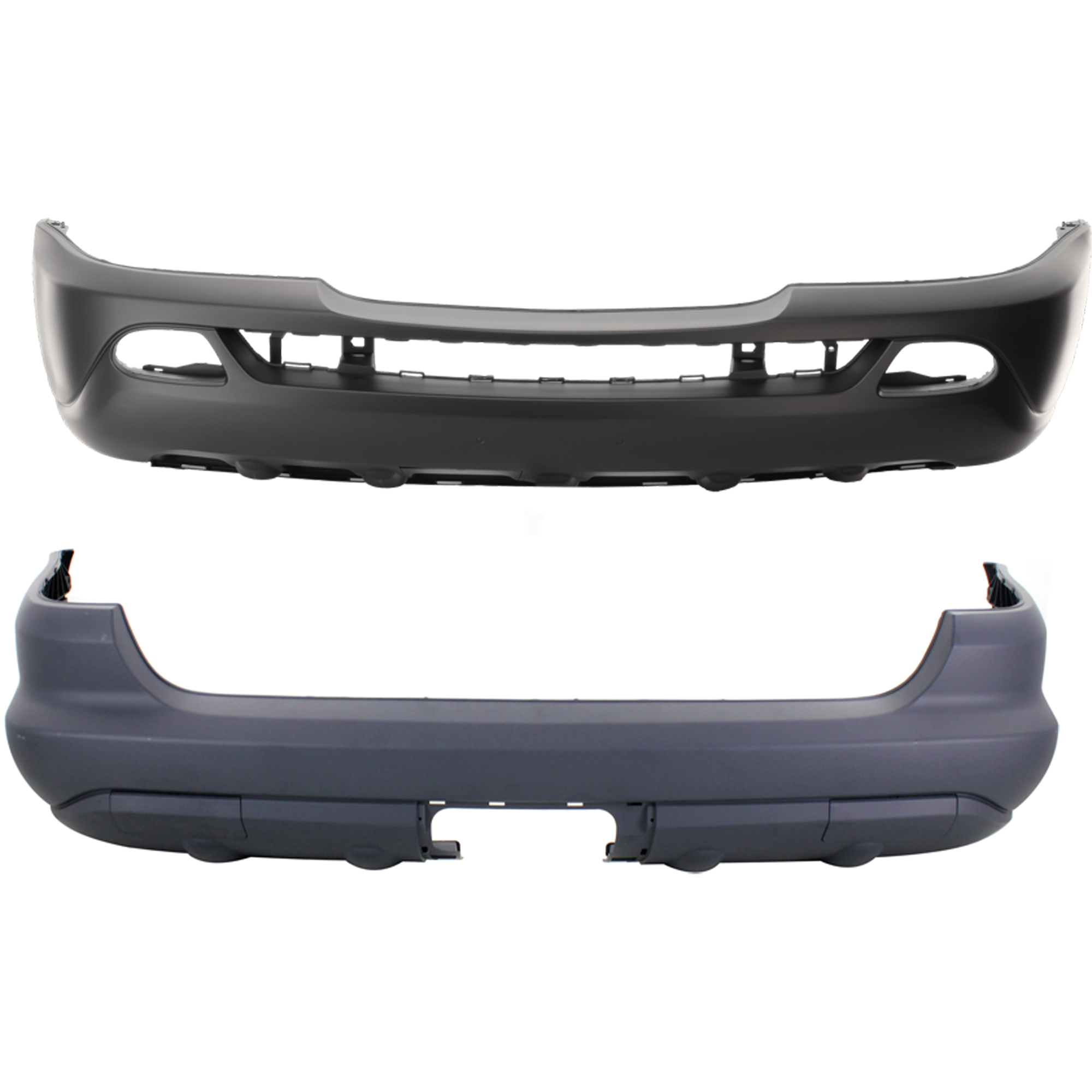 AM ML CLASS 02-05 FRONT AND REAR BUMPER COVER Primed w Trailer Coupling w o HLW and Parktronic Holes w o Styling Pkg SKU SET REPM010307P B