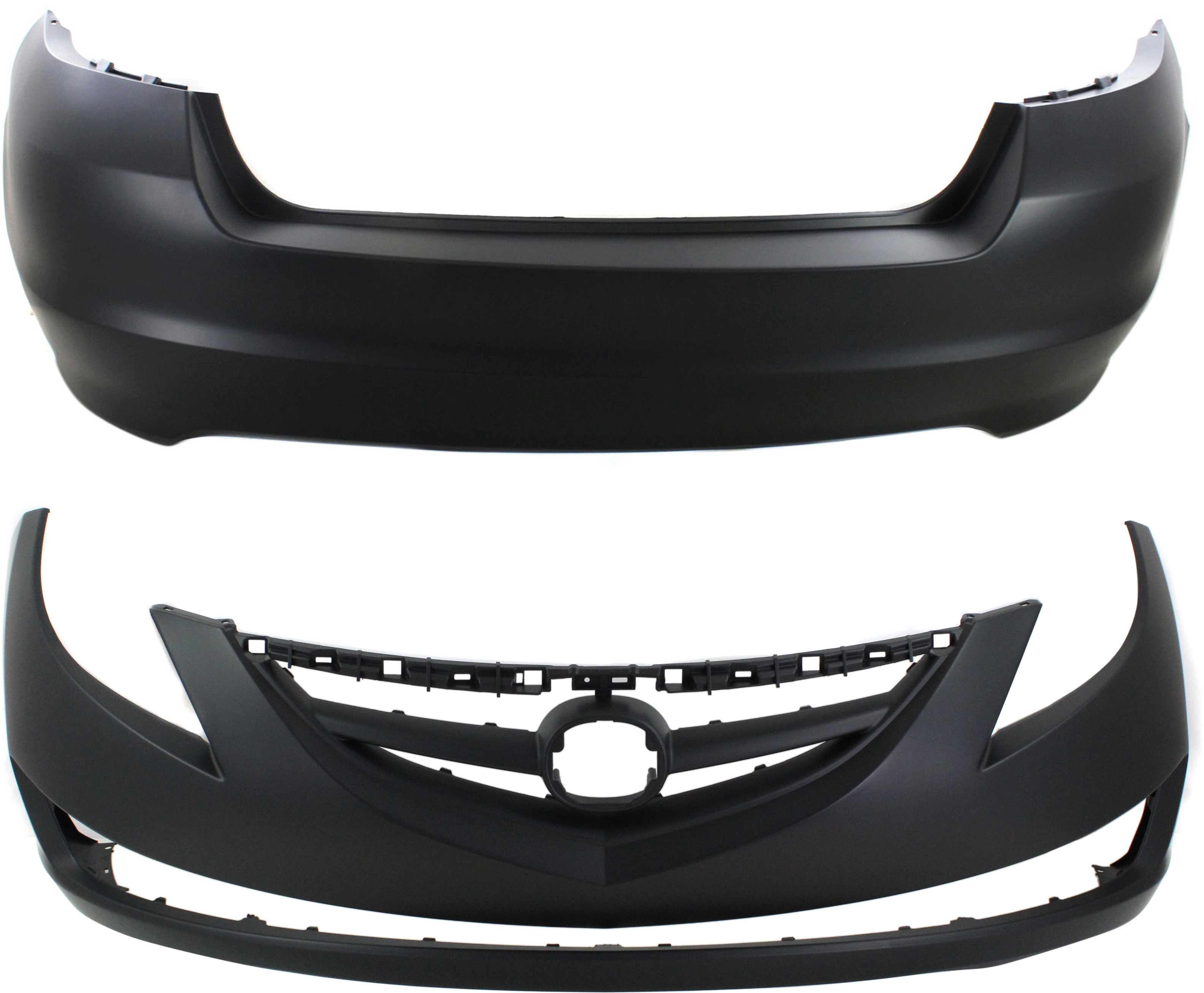 AM MAZDA 6-09-14 FRONT AND REAR BUMPER COVER Set of 2 Primed 2.5L Eng CAPA SKU SET REPM010323PQ 2 Partslink MA1000222C MA1100195C OEM GSYL50031CBB GSYL50221BBB