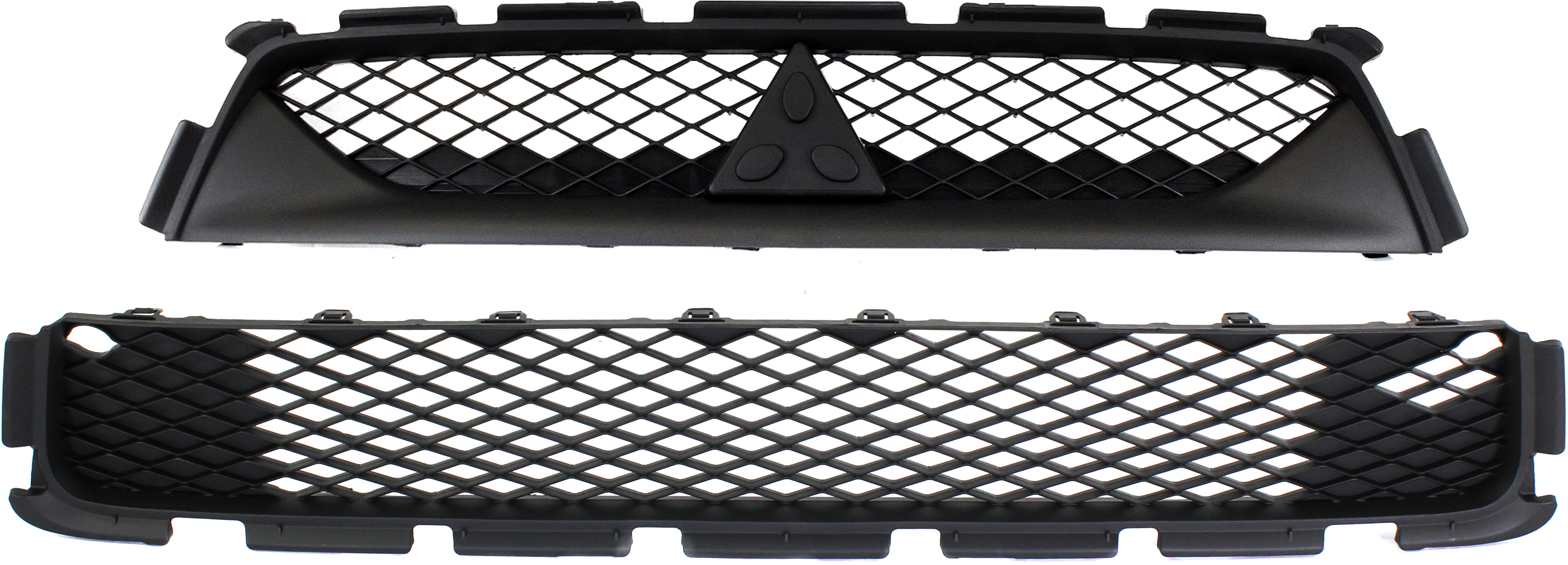 AM OUTLANDER SPORT RVR 11-12 FRONT BUMPER GRILLE Upper and Lower SKU SET REPM015323 Partslink MI1036102 MI1036104 OEM 6402A216-6402A218
