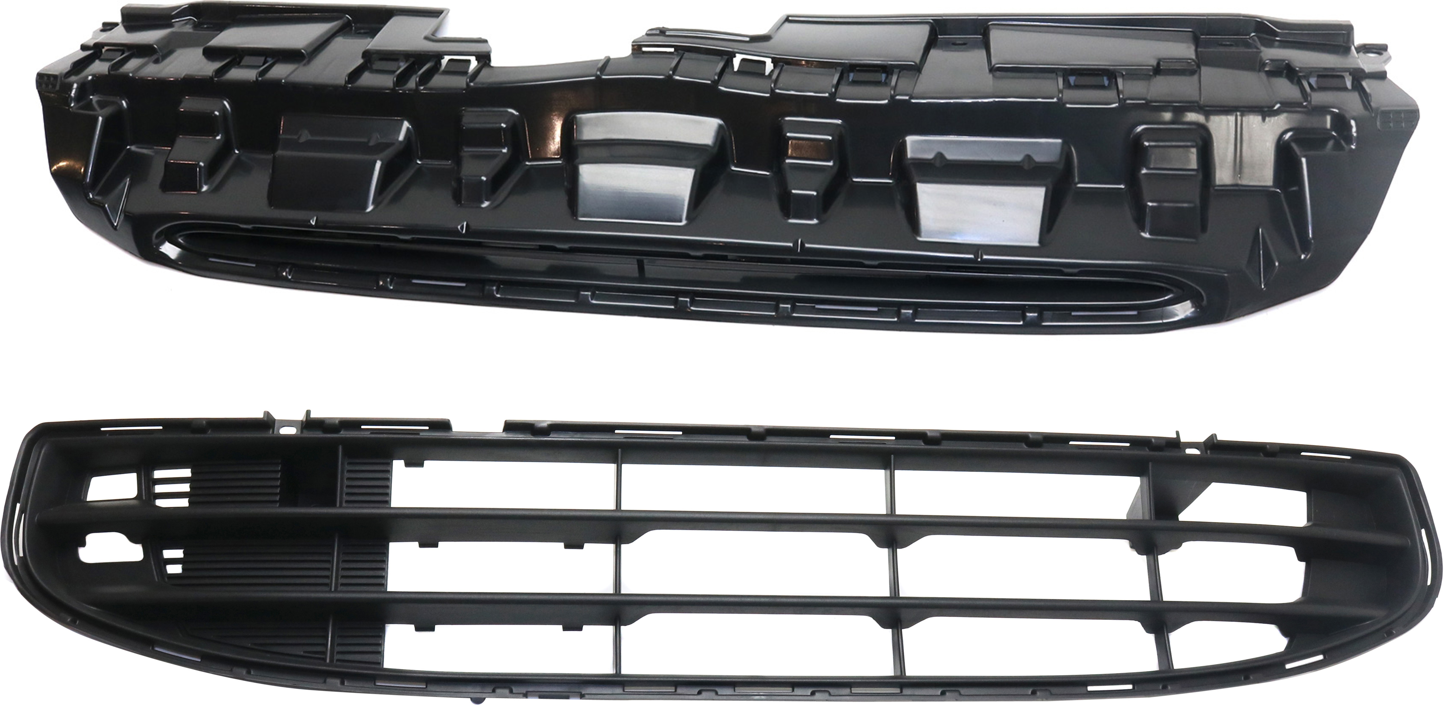 AM MIRAGE 14-15 RADIATOR SUPPORT COVER Upper Textured Black SKU SET REPM015365-2 Partslink MI1224103 MI1036107 OEM 6400D370-6400D368