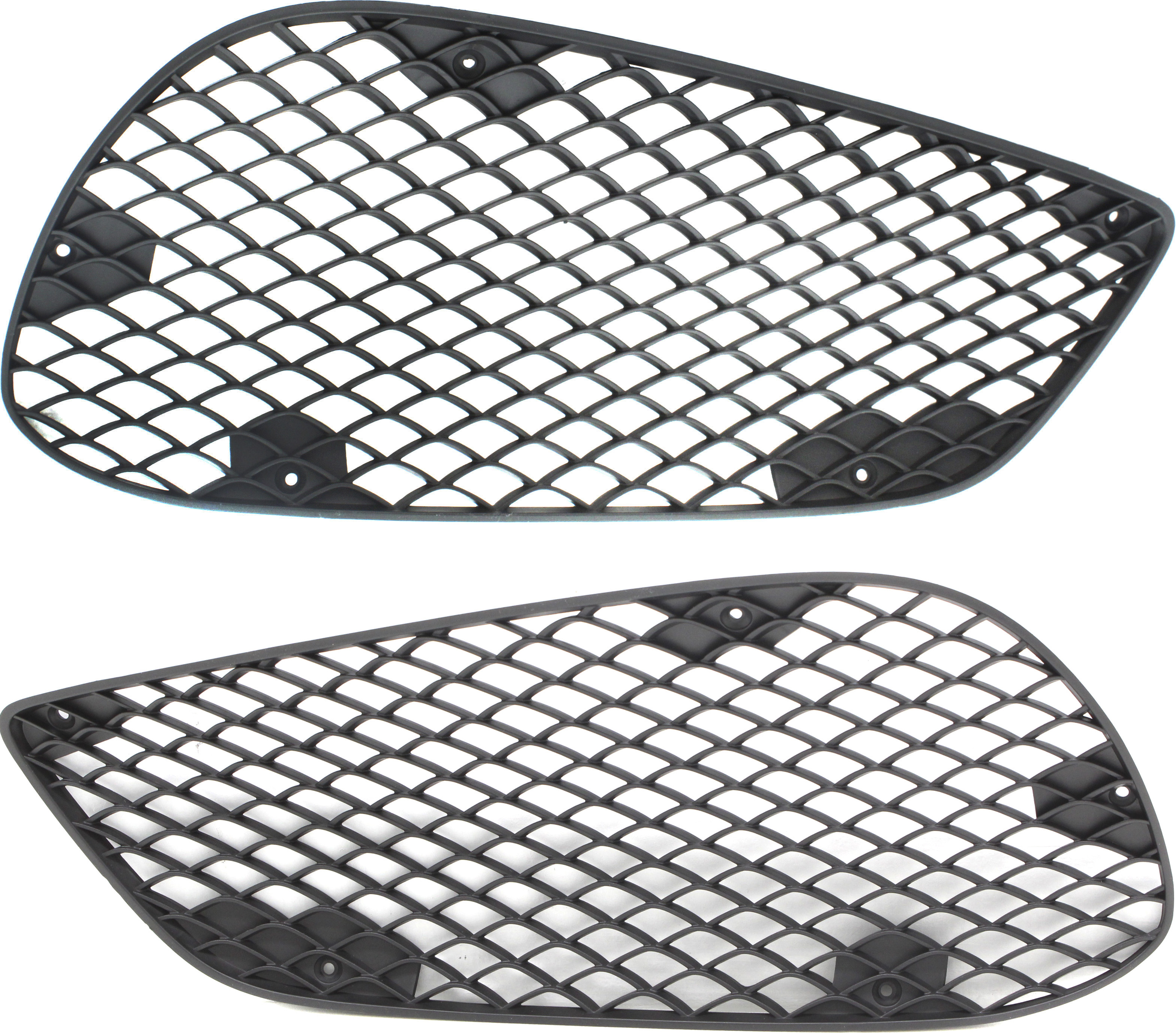 AM E CLASS 14-16 FRONT BUMPER GRILLE RH AND LH Outer Txtd Blk w AMG Pkg Exc. E63 Model Sedan Wagon SKU SET REPM015555 Partslink MB1039163 MB1038163 OEM 2128850623-2128850224