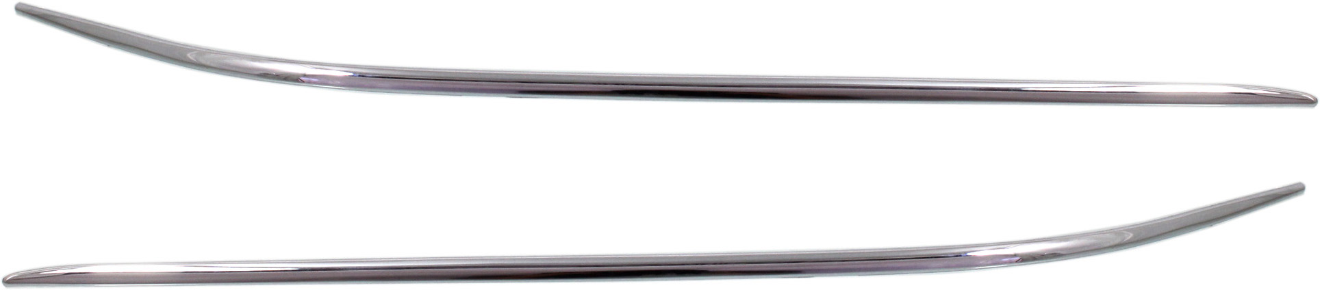 AM CLK CLASS 03-05 C55 AMG 05-06 FRONT BUMPER MOLDING RH AND LH Impact Strip Outer Chrome SKU SET REPM016131 Partslink MB1046112 MB1047112 OEM 2098850321-2098850421