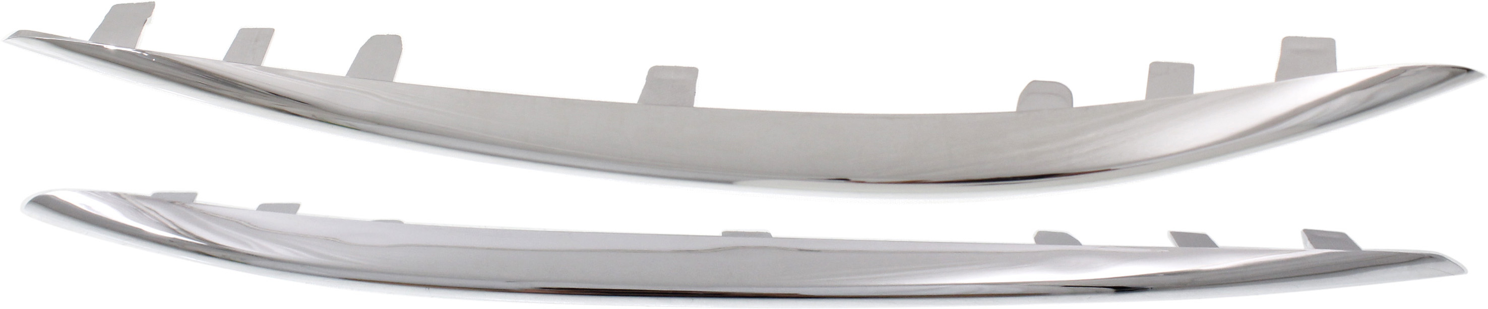 AM C300-15-18 FRONT BUMPER MOLDING RH AND LH Outer Upper Chr w o AMG Pkg. and Luxury Pkg. Sedan SKU SET REPM016147 Partslink MB1047129 MB1046129 OEM 2058850474-2058850374
