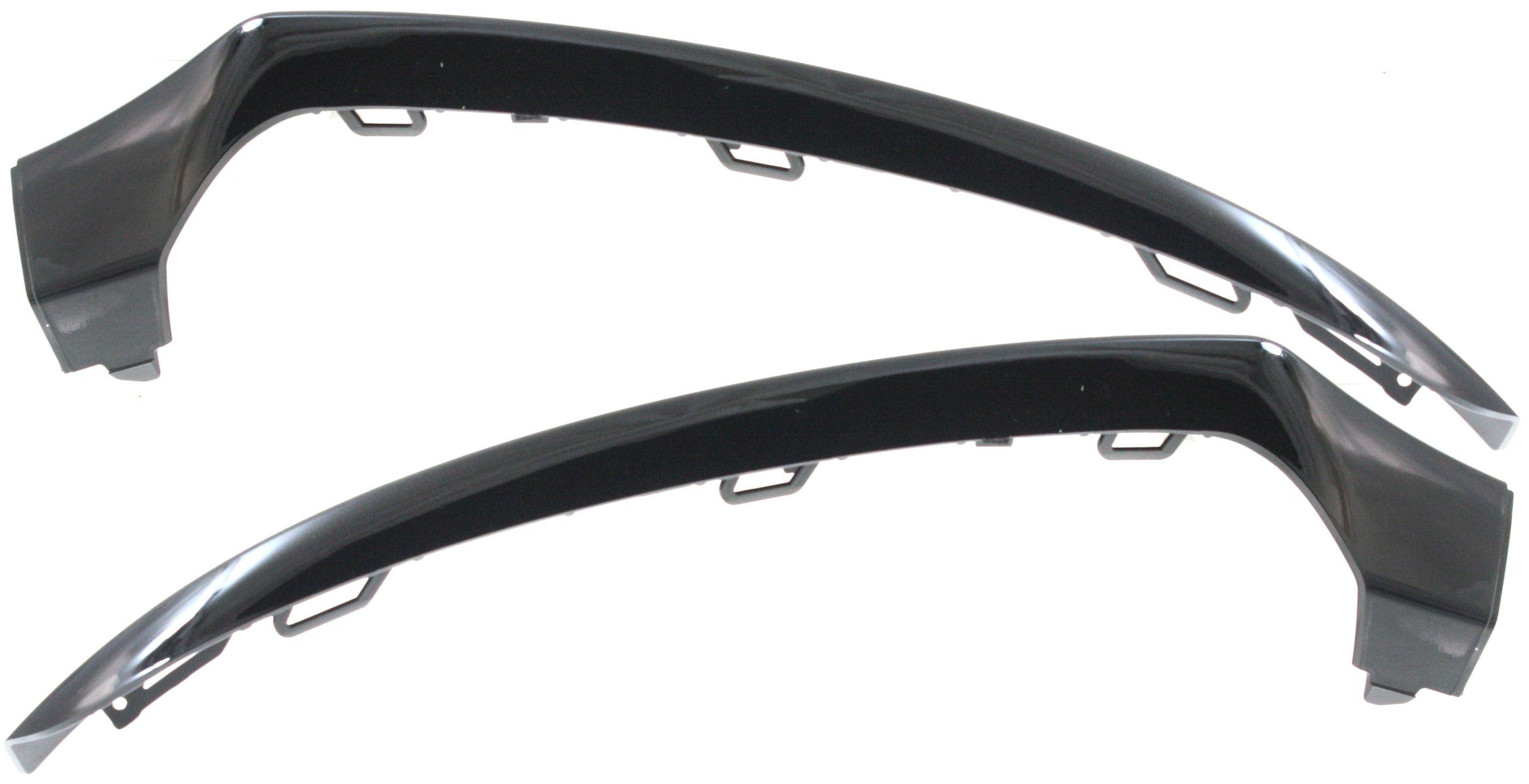 AM C CLASS 15-18 FRONT BUMPER MOLDING RH AND LH Outer Prmd w AMG Pkg and Night Pkg Cpe 17-17 Sdn SKU SET REPM016161 Partslink MB1046133 MB1047133 OEM 2058852500-2058852600