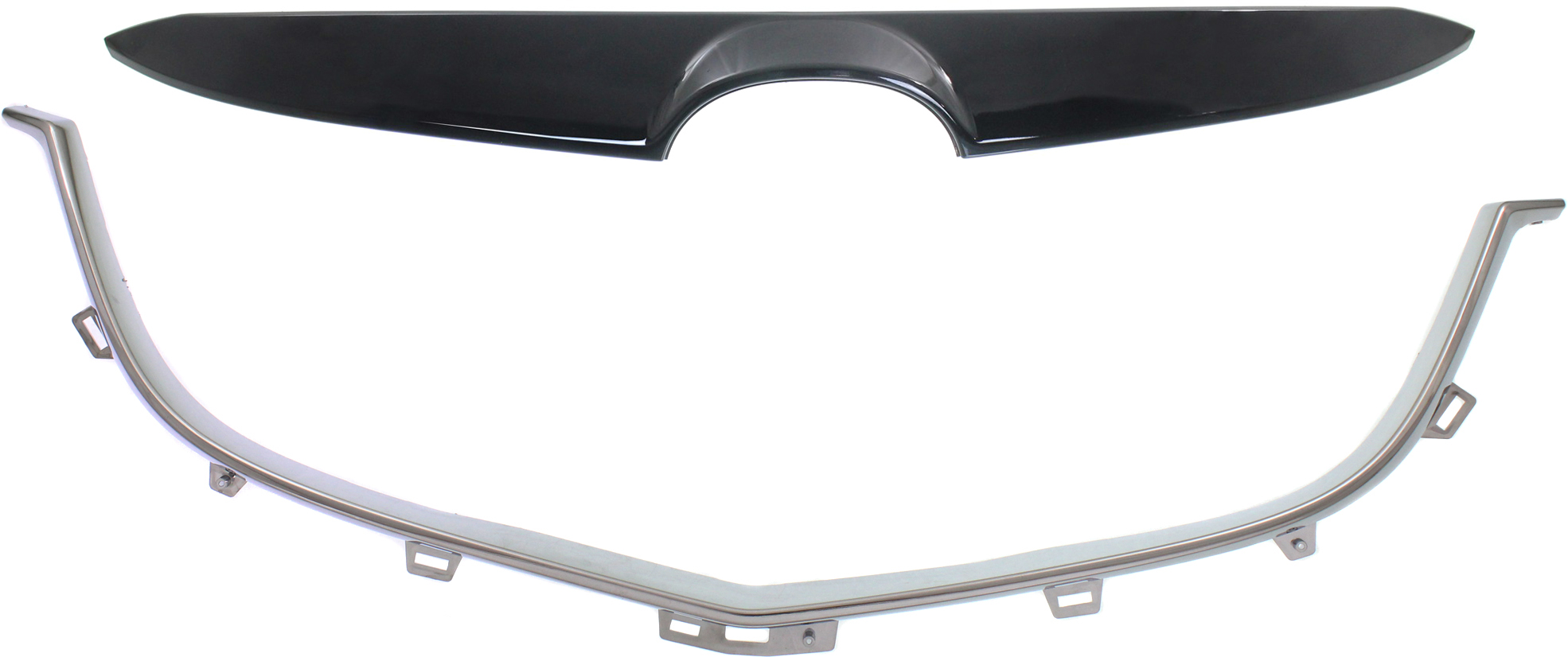 AM CX 5-13-15 GRILLE TRIM Set of 2 Upper and Lower SKU SET REPM070903-2 Partslink MA1217102 MA1216102 OEM KD4950711B KD4950711A KD53507J