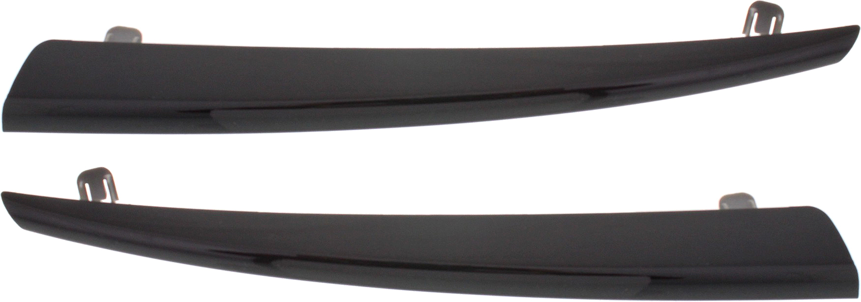 AM MAZDA 6-14-17 GRILLE MOLDING RH AND LH Set of 2 Center Protector Painted Black w o LED Light Holes SKU SET REPM071101 Partslink MA1213102 MA1212102 OEM GHP950B41A GHP950B51A