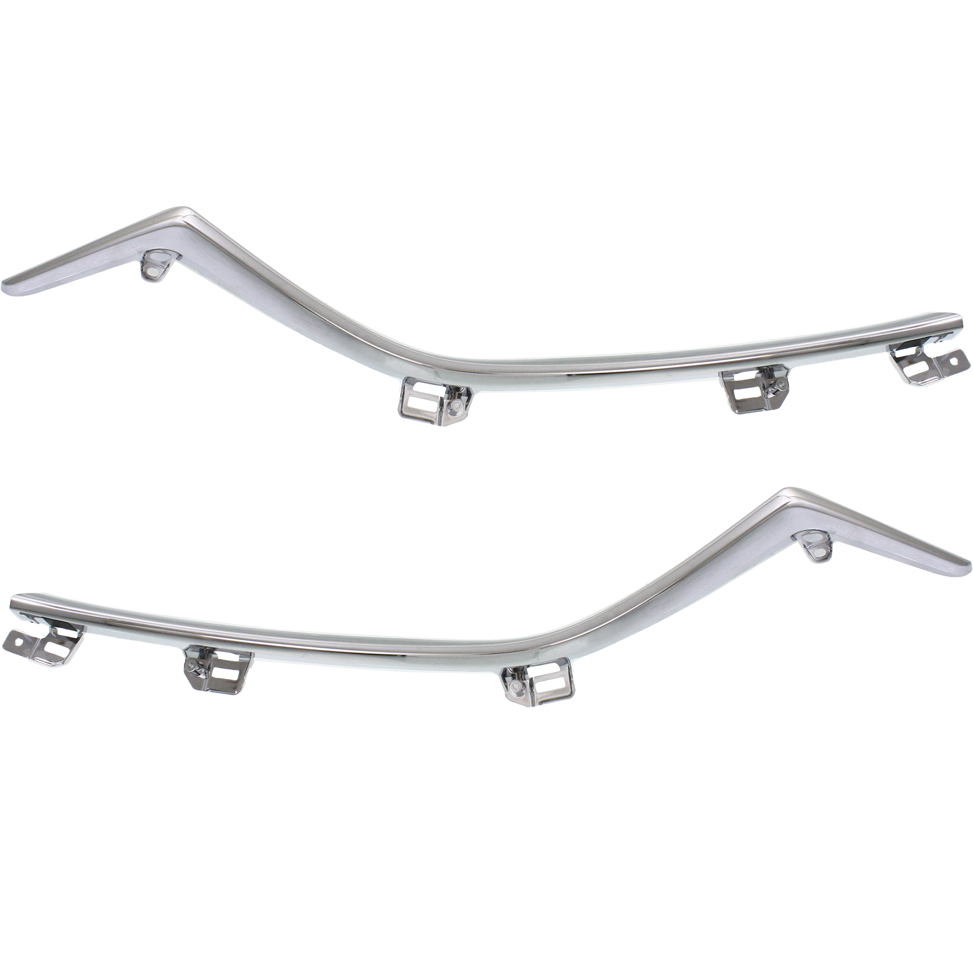 AM MAZDA 6-14-17 GRILLE MOLDING RH AND LH Chrome w o LED Light Holes CAPA SKU SET REPM071103Q Partslink MA1215104C MA1214104C OEM GHP9507J1C GHP9507K1C