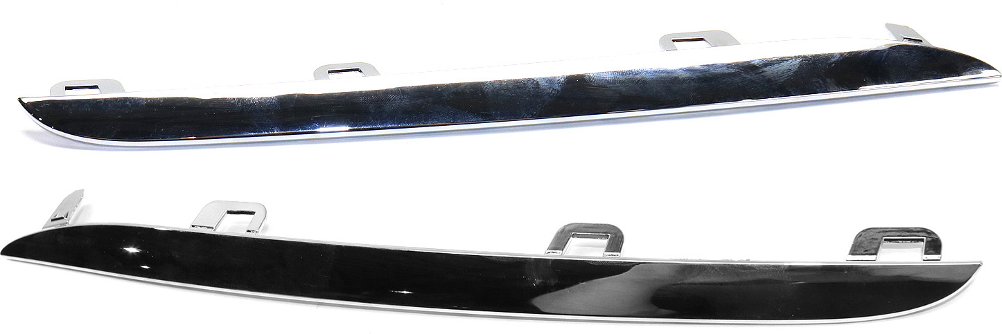 AM C300-15-18 C400-15-15 GRILLE MOLDING LOWER RH and LH Chrome w o Luxury Pkg. Sedan SKU SET REPM071505 Partslink MB1215101 MB1214101 OEM 2058880073-2058880273