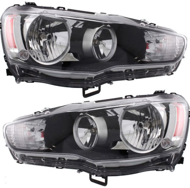 AM LANCER 08-09 HEAD LAMP RH AND LH Halogen Assembly To 11-08 SKU SET REPM100103 Partslink MI2502139 MI2503139 OEM 8301B075-8301B076