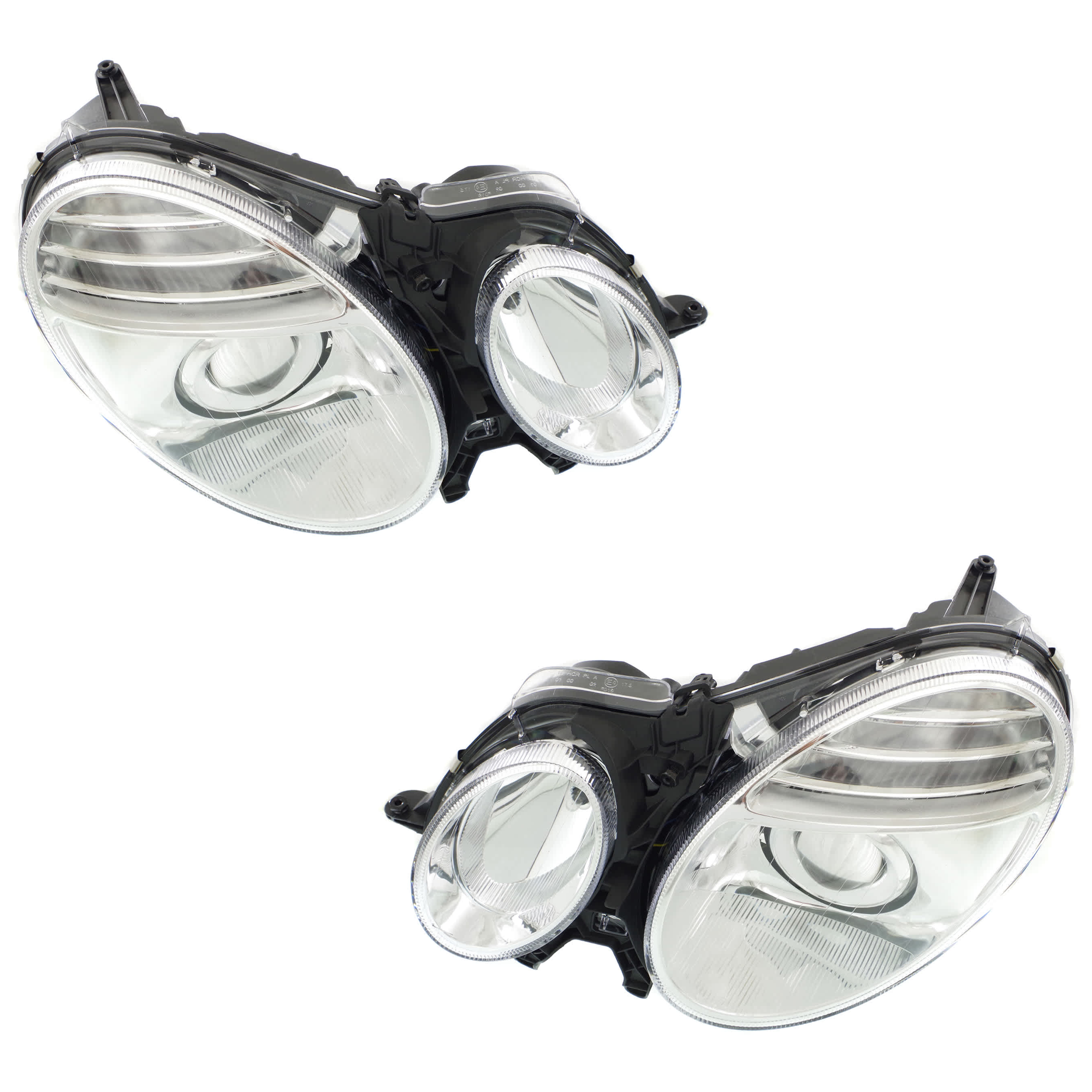 AM E CLASS 03-09 HEAD LAMP RH AND LH Lens and Housing HID Xenon w o HID Kit w o Curve Lighting System SKU SET REPM100115